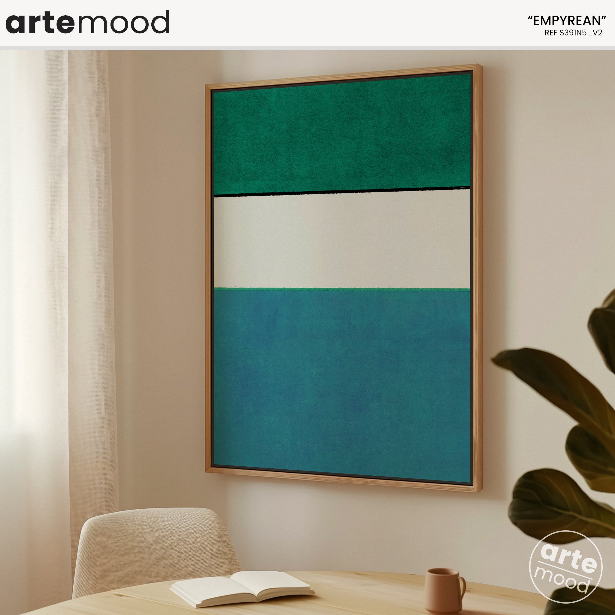 Color Field Artwork Print On Canvas - Minimalist, Zen, Blue, White, Green, Minimal Modern Wall Art Decor