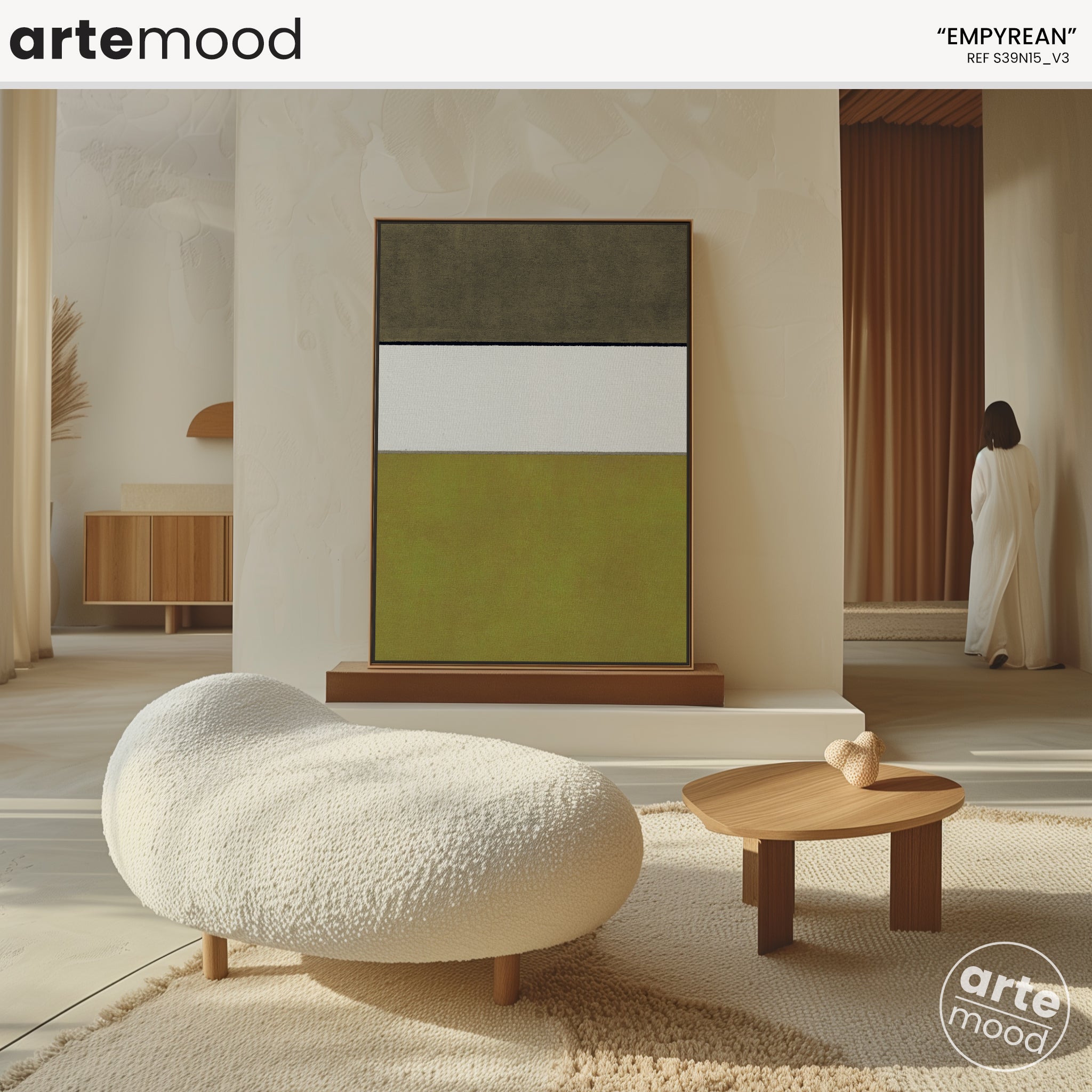 Color Field Artwork Print On Canvas - Minimalist, Zen, Earth Tones, White, Gold, Mustard Color, Sophisticated, Yellow Wall Art, Golden Room Decor