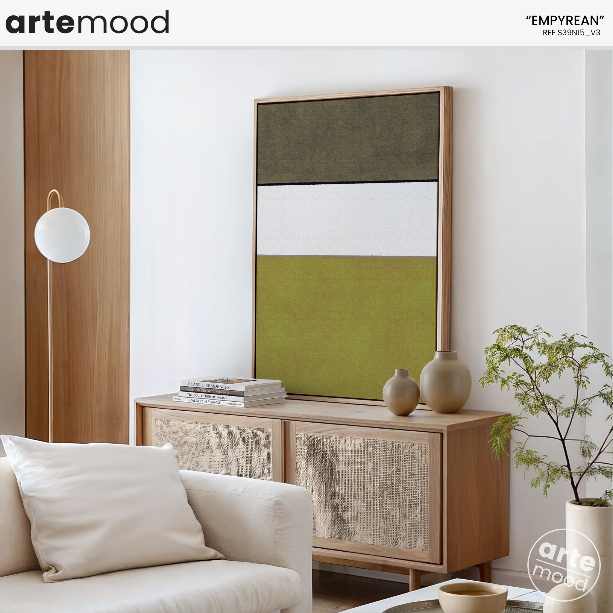 Color Field Artwork Print On Canvas - Minimalist, Zen, Earth Tones, White, Gold, Mustard Color, Sophisticated, Yellow Wall Art, Golden Room Decor