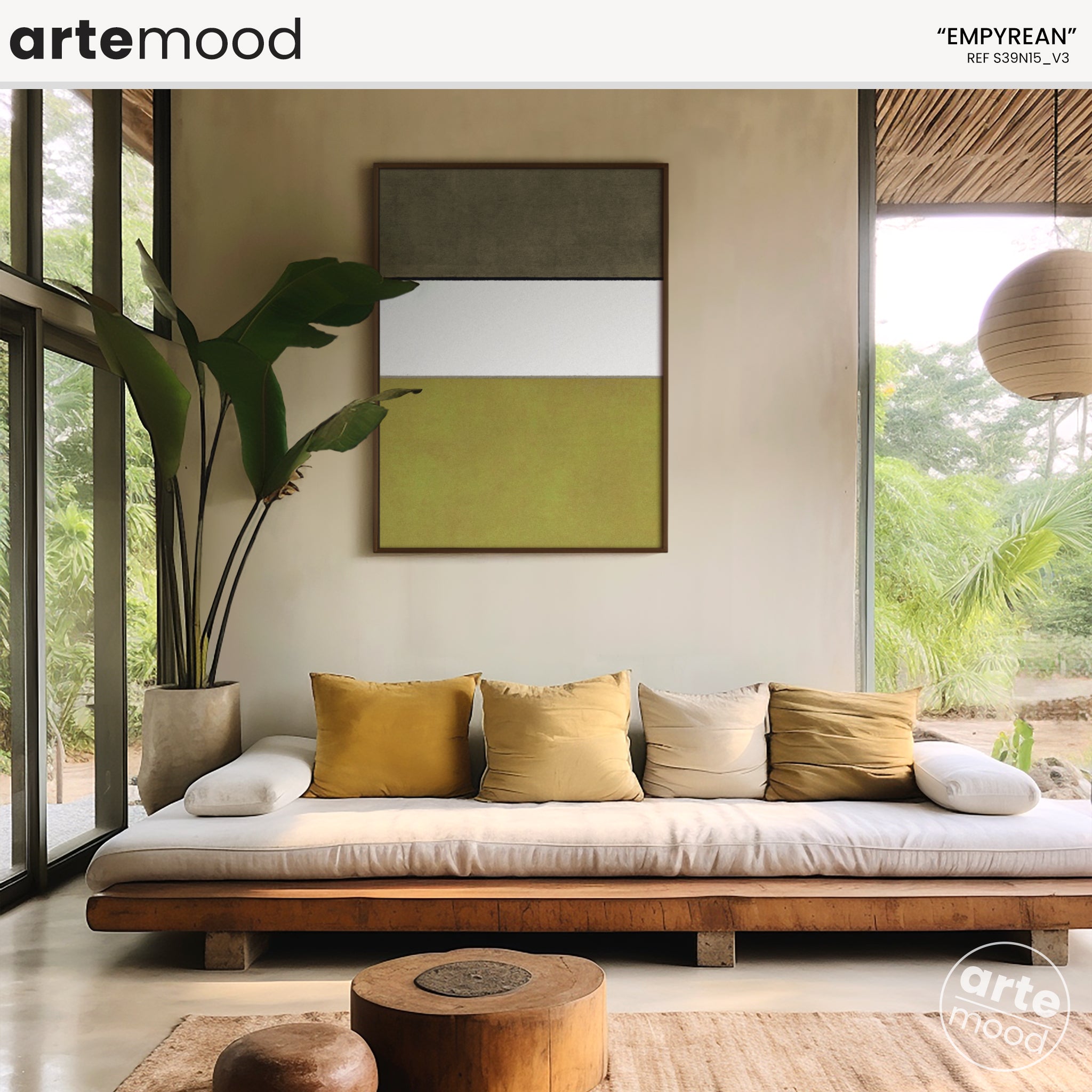 Color Field Artwork Print On Canvas - Minimalist, Zen, Earth Tones, White, Gold, Mustard Color, Sophisticated, Yellow Wall Art, Golden Room Decor