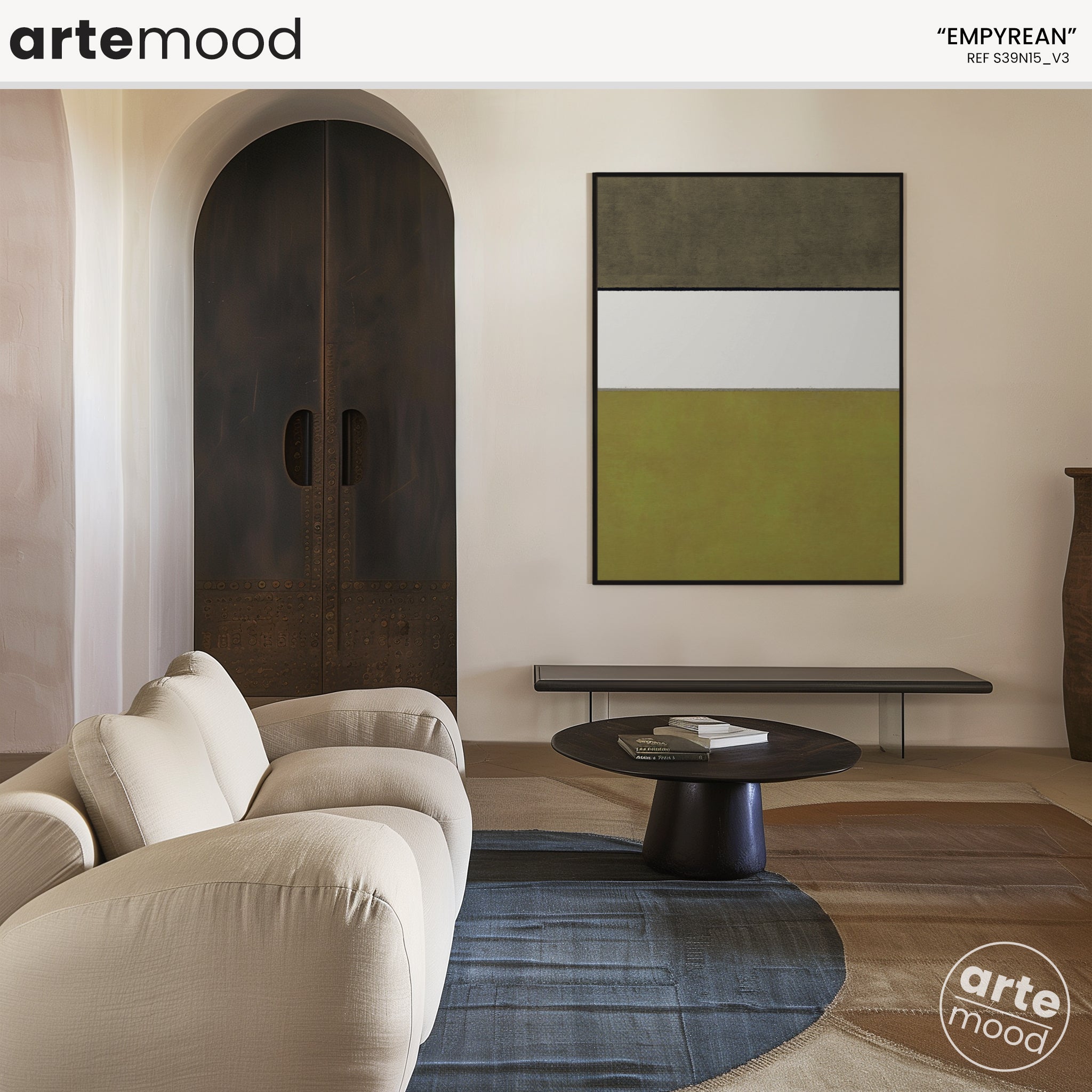 Color Field Artwork Print On Canvas - Minimalist, Zen, Earth Tones, White, Gold, Mustard Color, Sophisticated, Yellow Wall Art, Golden Room Decor