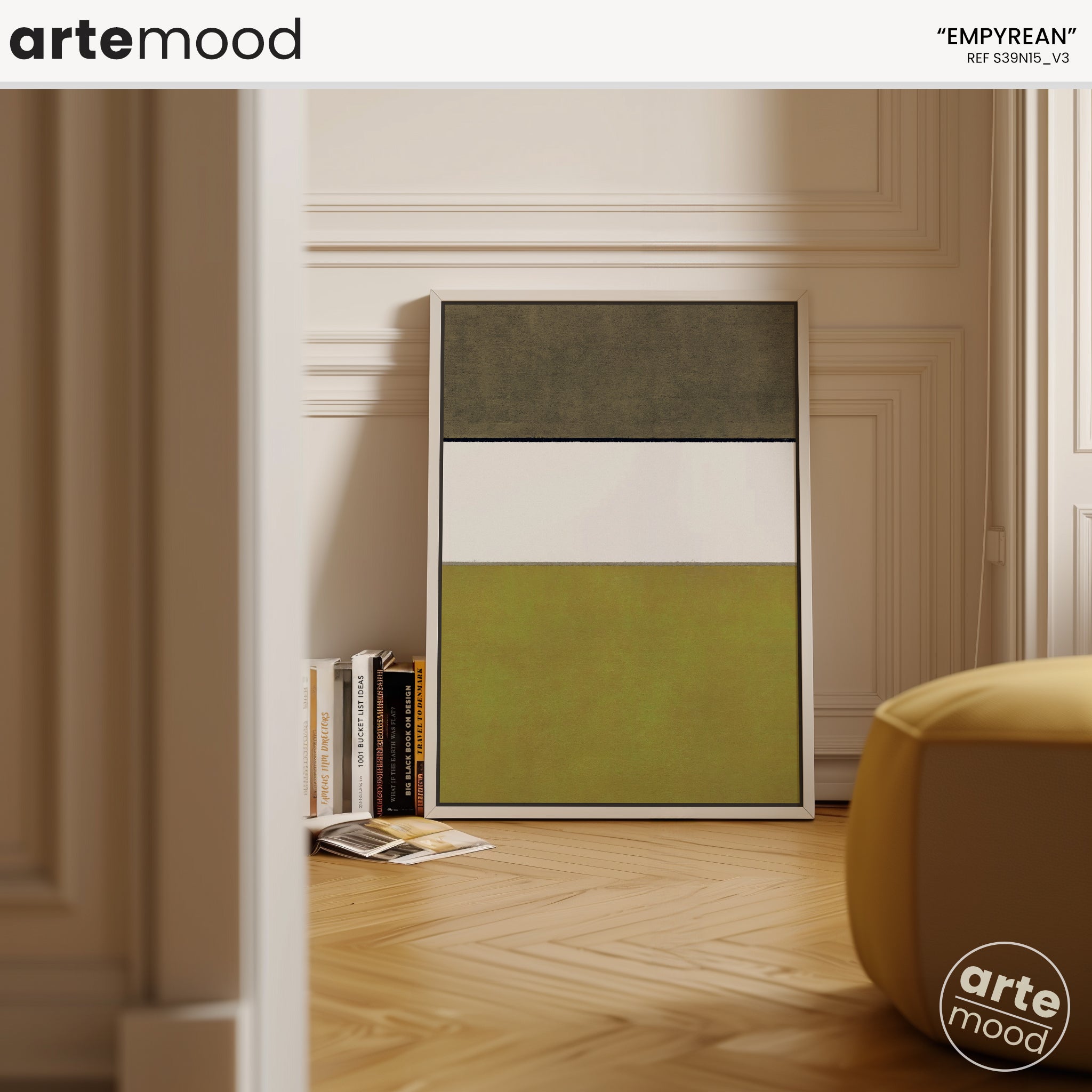 Color Field Artwork Print On Canvas - Minimalist, Zen, Earth Tones, White, Gold, Mustard Color, Sophisticated, Yellow Wall Art, Golden Room Decor