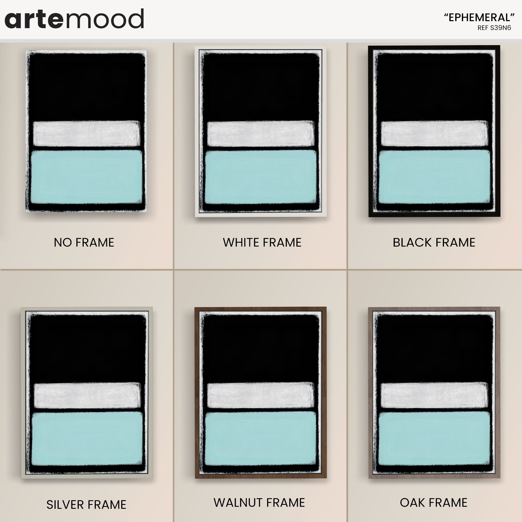 Color Field Artwork Print On Canvas - Minimalist, Zen, Blue, White, Ice Blue Art, Rothko Art Print, Black & White