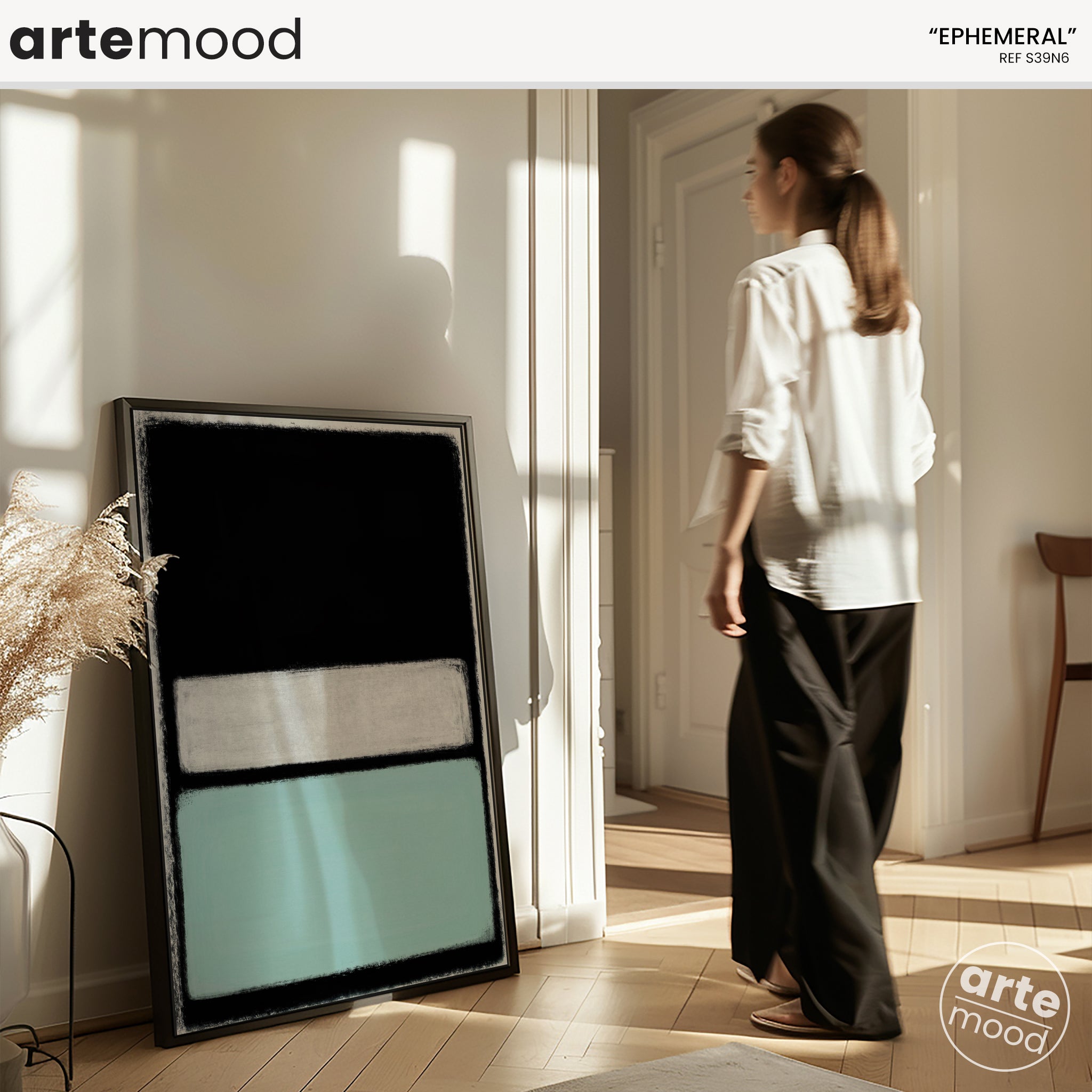 Color Field Artwork Print On Canvas - Minimalist, Zen, Blue, White, Ice Blue Art, Rothko Art Print, Black & White