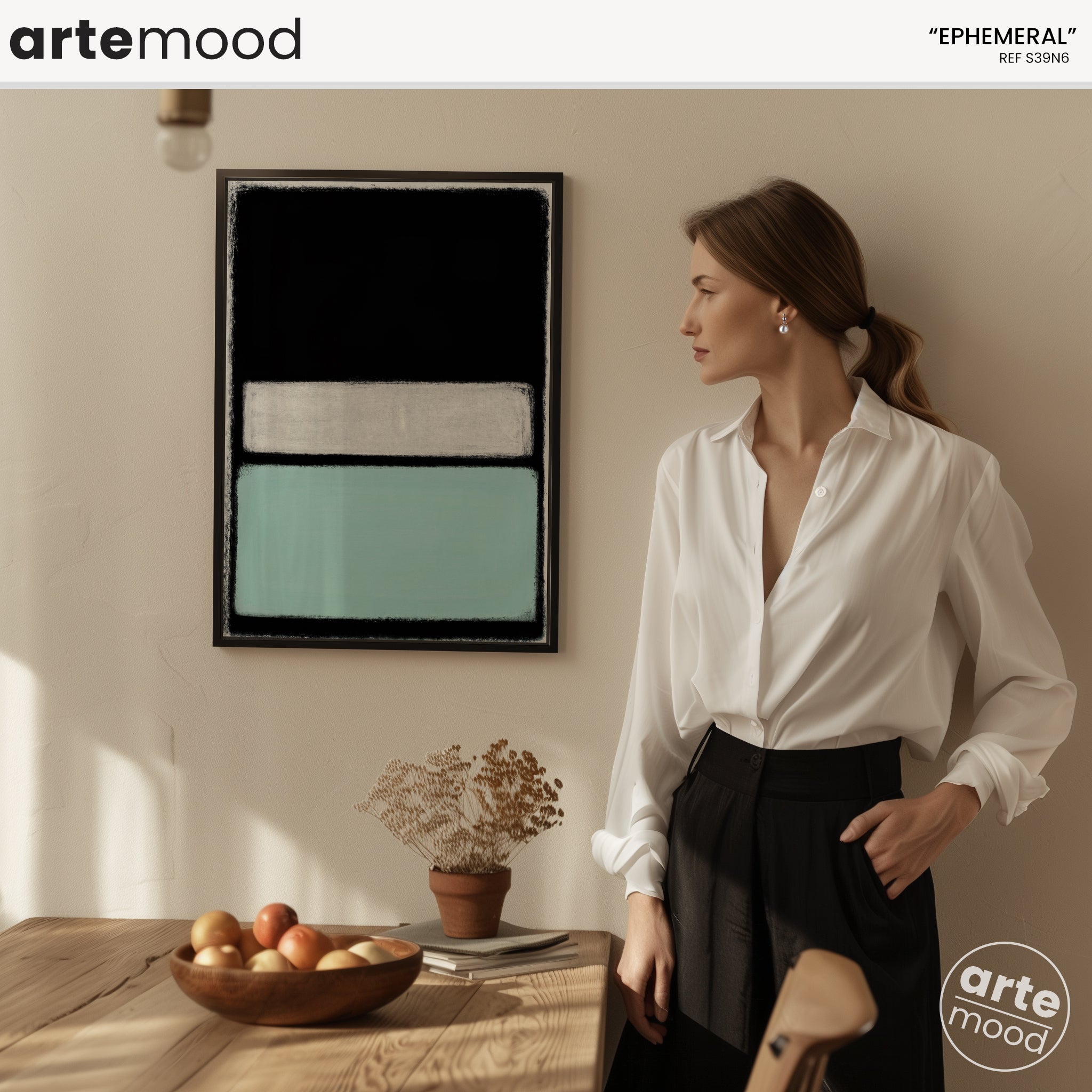 Color Field Artwork Print On Canvas - Minimalist, Zen, Blue, White, Ice Blue Art, Rothko Art Print, Black & White