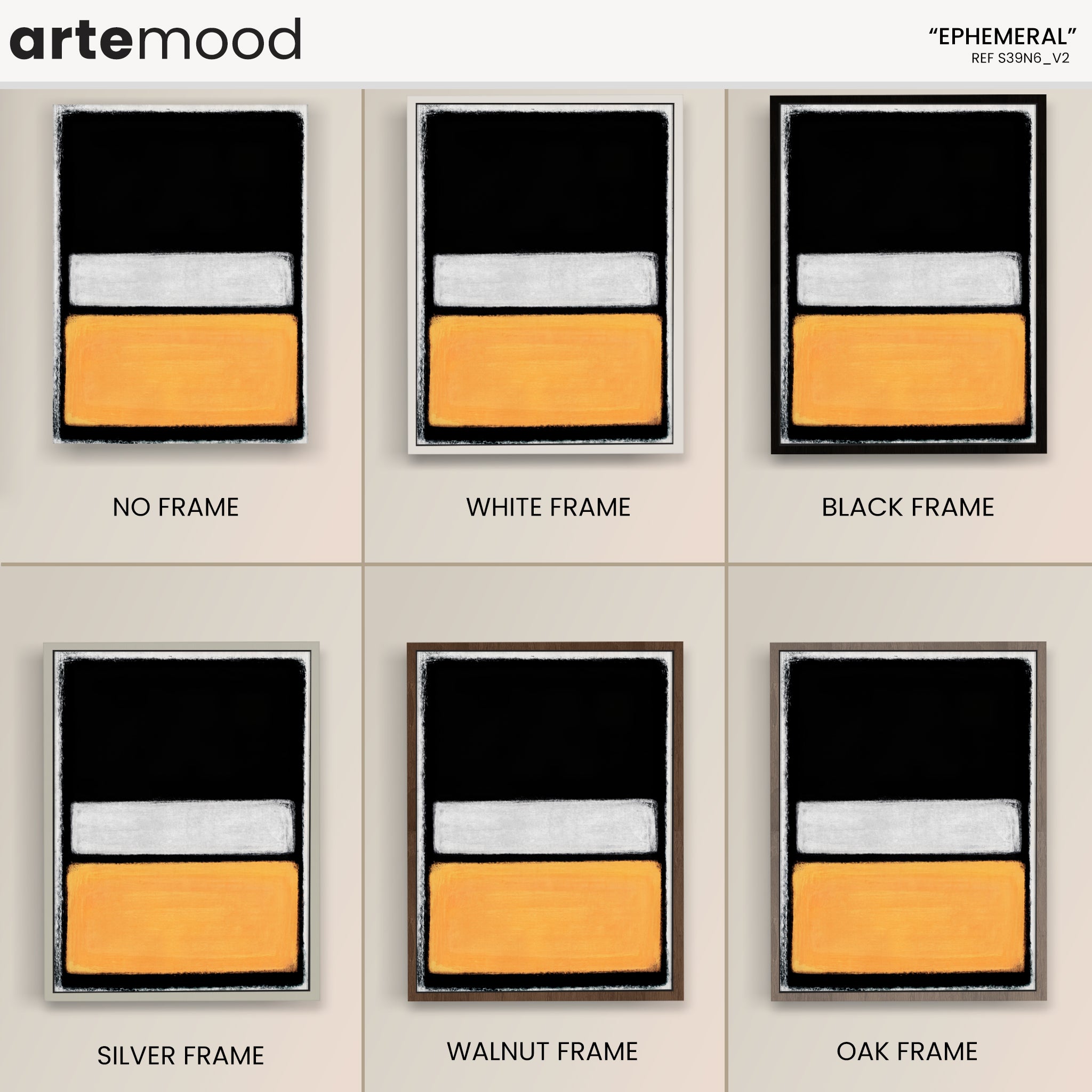 Color Field Artwork Print On Canvas - Minimalist, Zen, Black, Yellow, Rothko Style Wall Art