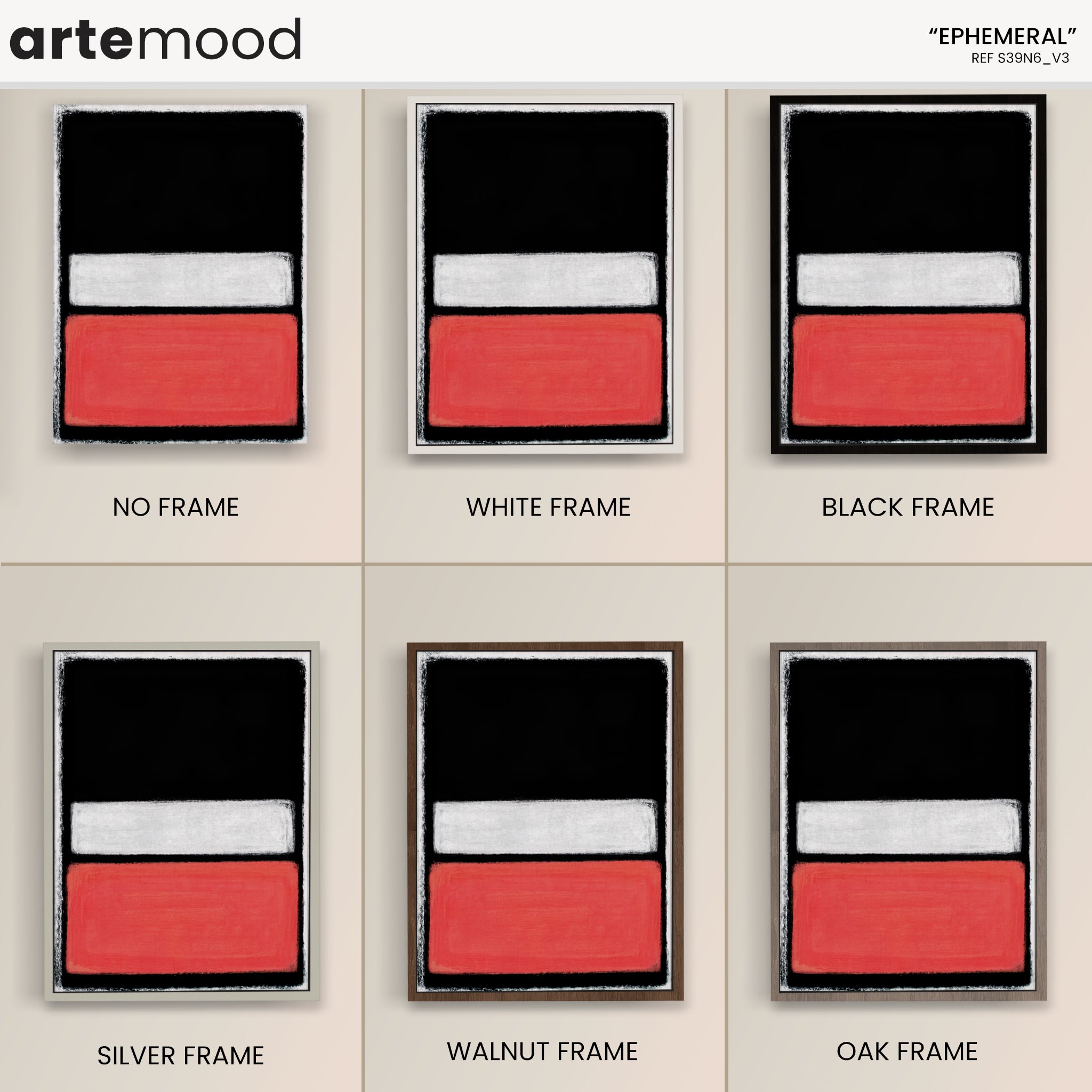 Color Field Artwork Print On Canvas - Black, Red, Contemporary, Loft Art, Luxury Art, Striking Minimal Art Print