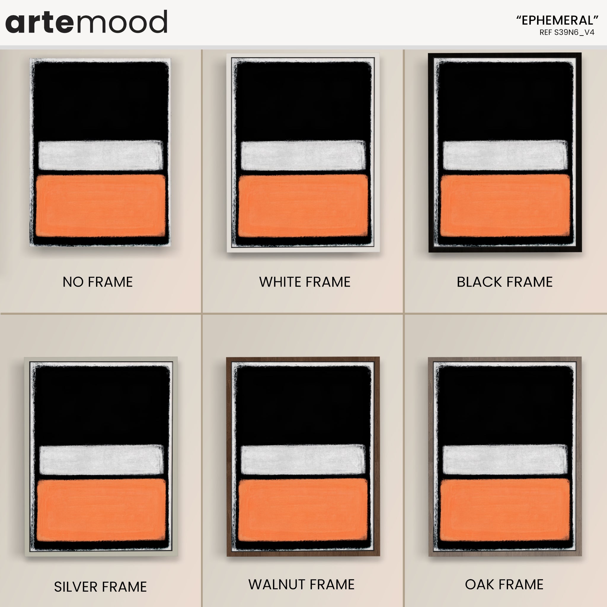 Color Field Artwork Print On Canvas - Minimalist, Zen, Orange, Black, Rothko Style Expressive Wall Art, Minimal Orange Rothko Art Print