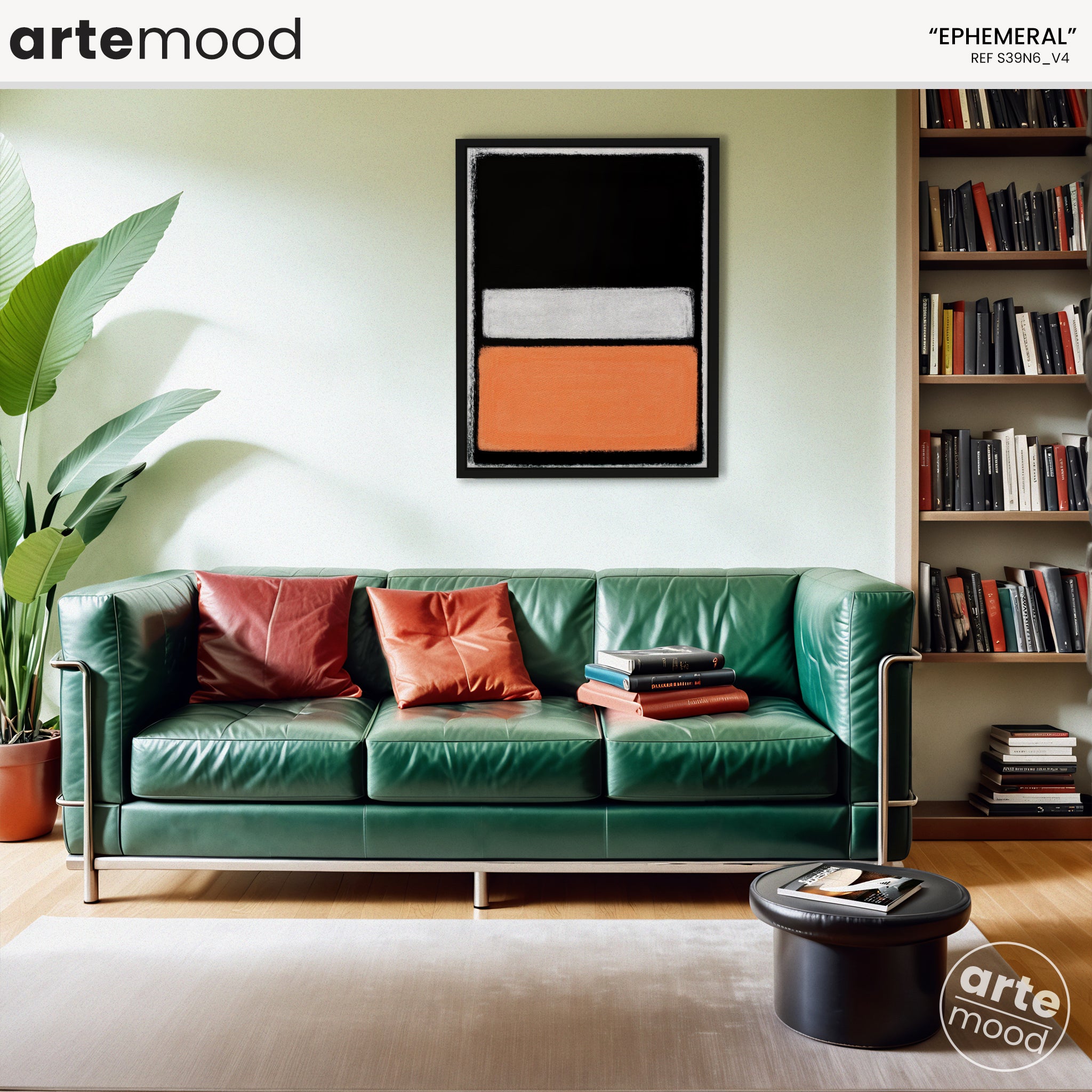 Color Field Artwork Print On Canvas - Minimalist, Zen, Orange, Black, Rothko Style Expressive Wall Art, Minimal Orange Rothko Art Print