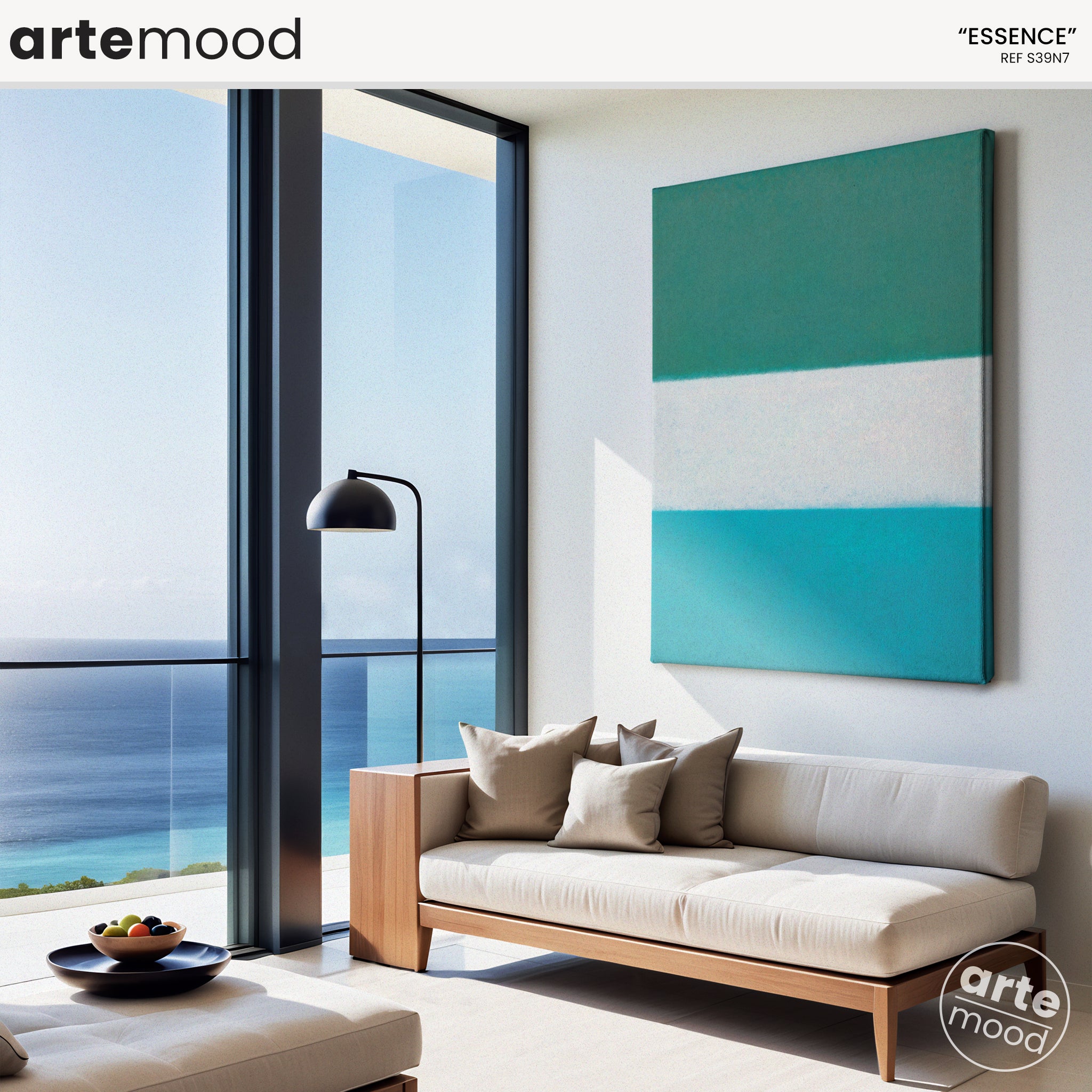 Color Field Artwork Print On Canvas - Minimalist, Green, Blue, Ocean, Zen Art Print