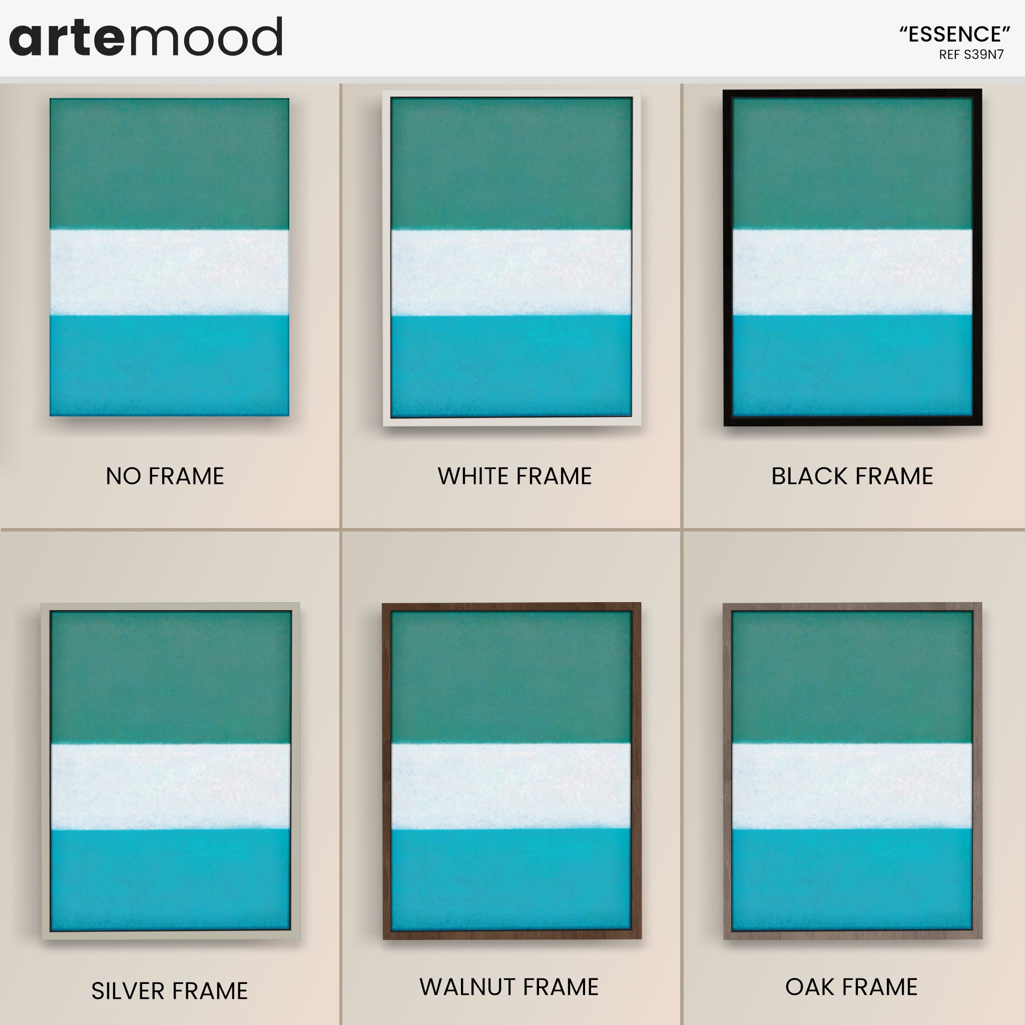 Color Field Artwork Print On Canvas - Minimalist, Green, Blue, Ocean, Zen Art Print