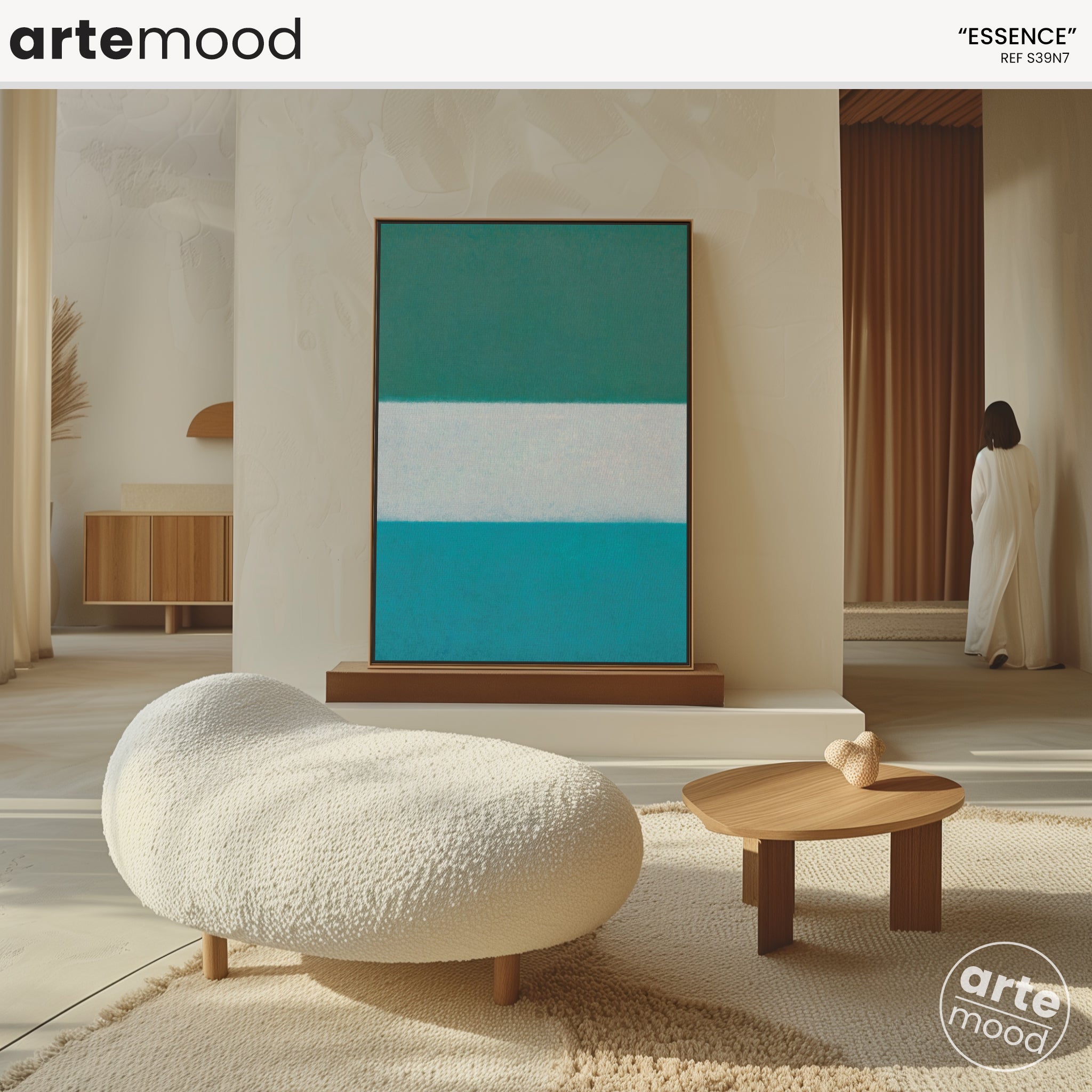 Color Field Artwork Print On Canvas - Minimalist, Green, Blue, Ocean, Zen Art Print