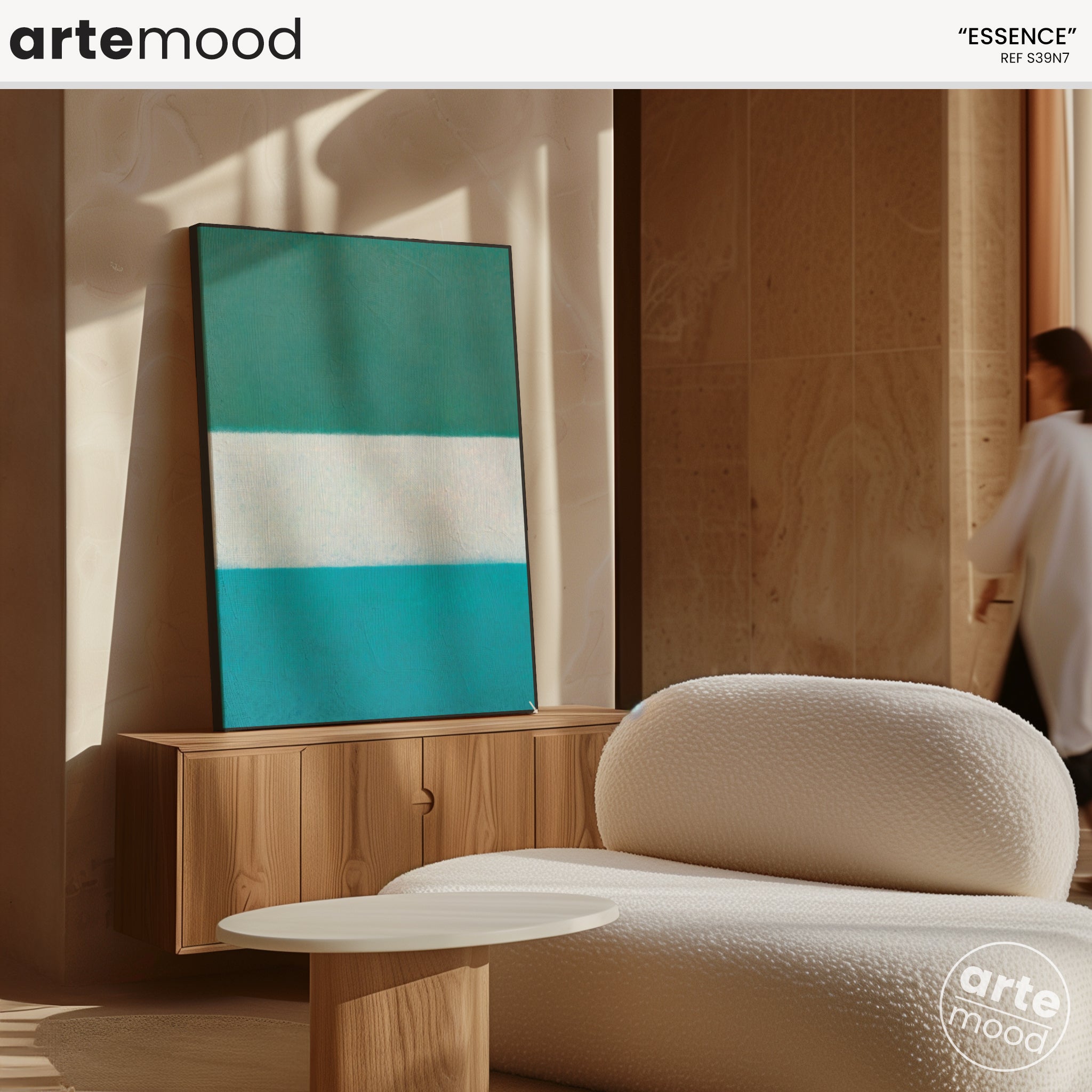 Color Field Artwork Print On Canvas - Minimalist, Green, Blue, Ocean, Zen Art Print