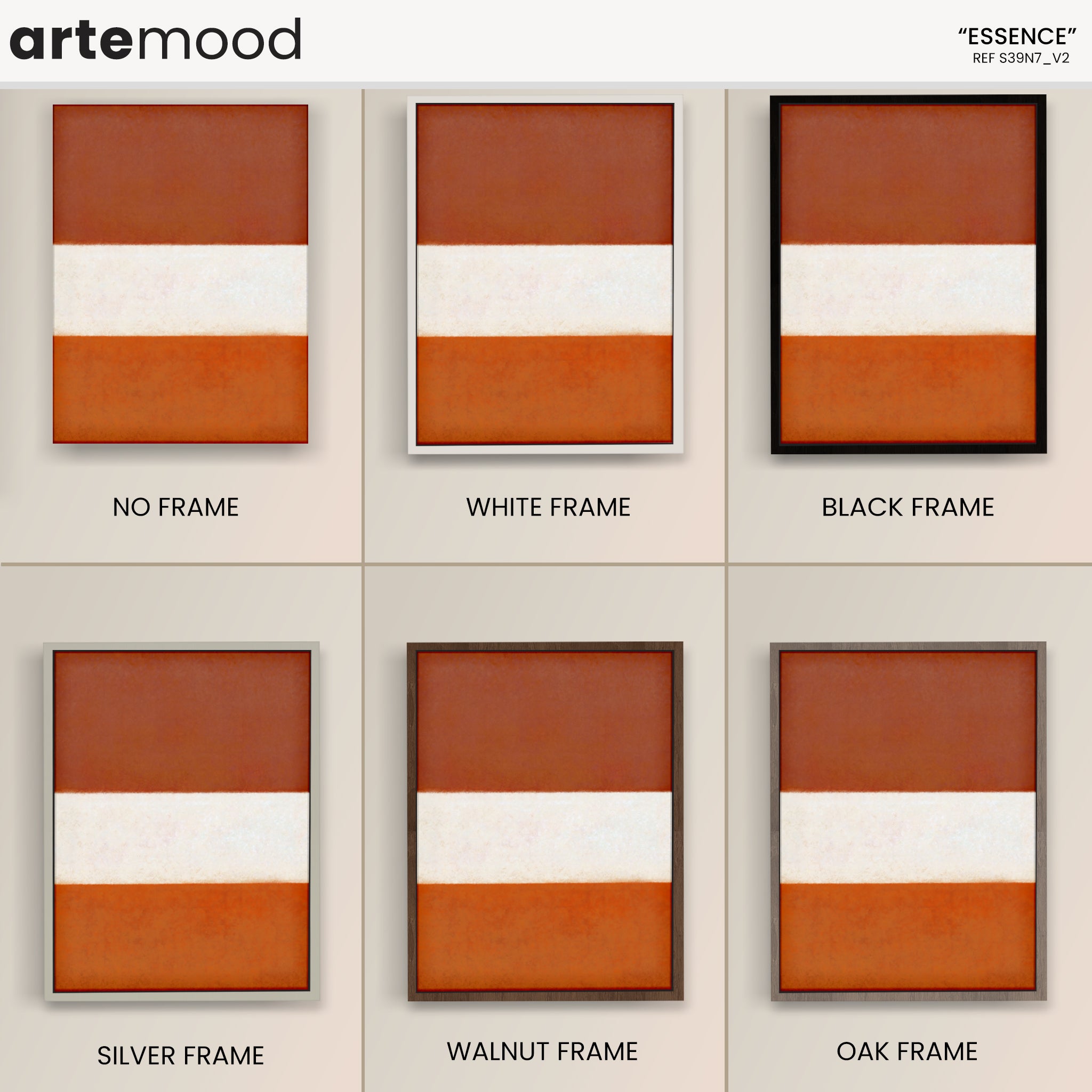 Color Field Artwork Print On Canvas - Minimalist, Zen, Orange, White, Brown, Contemporary, Rothko Style Wall Art