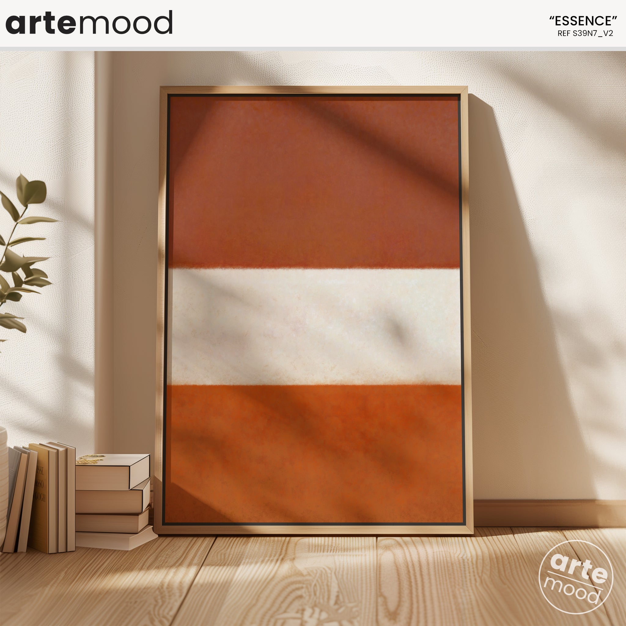 Color Field Artwork Print On Canvas - Minimalist, Zen, Orange, White, Brown, Contemporary, Rothko Style Wall Art