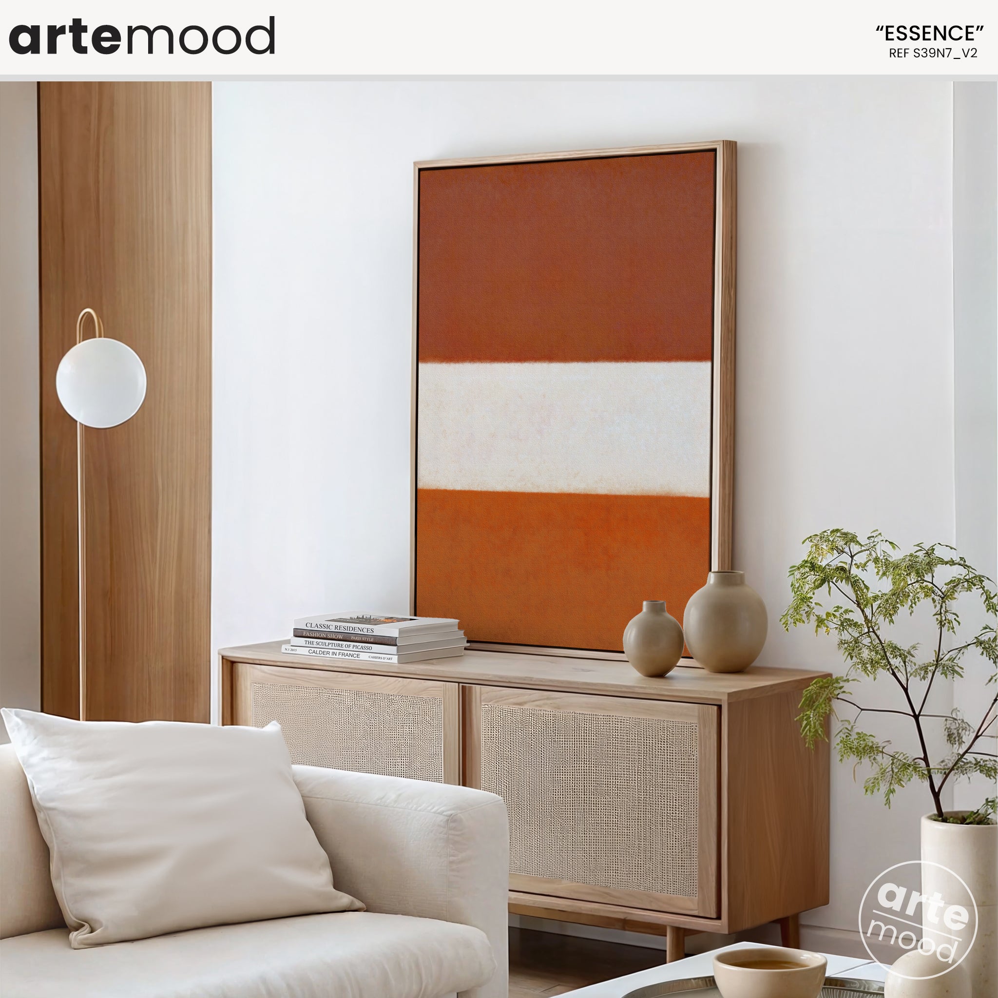 Color Field Artwork Print On Canvas - Minimalist, Zen, Orange, White, Brown, Contemporary, Rothko Style Wall Art