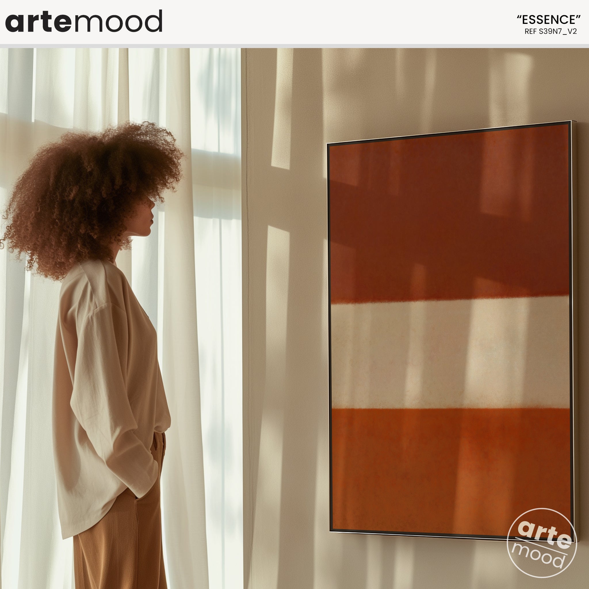 Color Field Artwork Print On Canvas - Minimalist, Zen, Orange, White, Brown, Contemporary, Rothko Style Wall Art