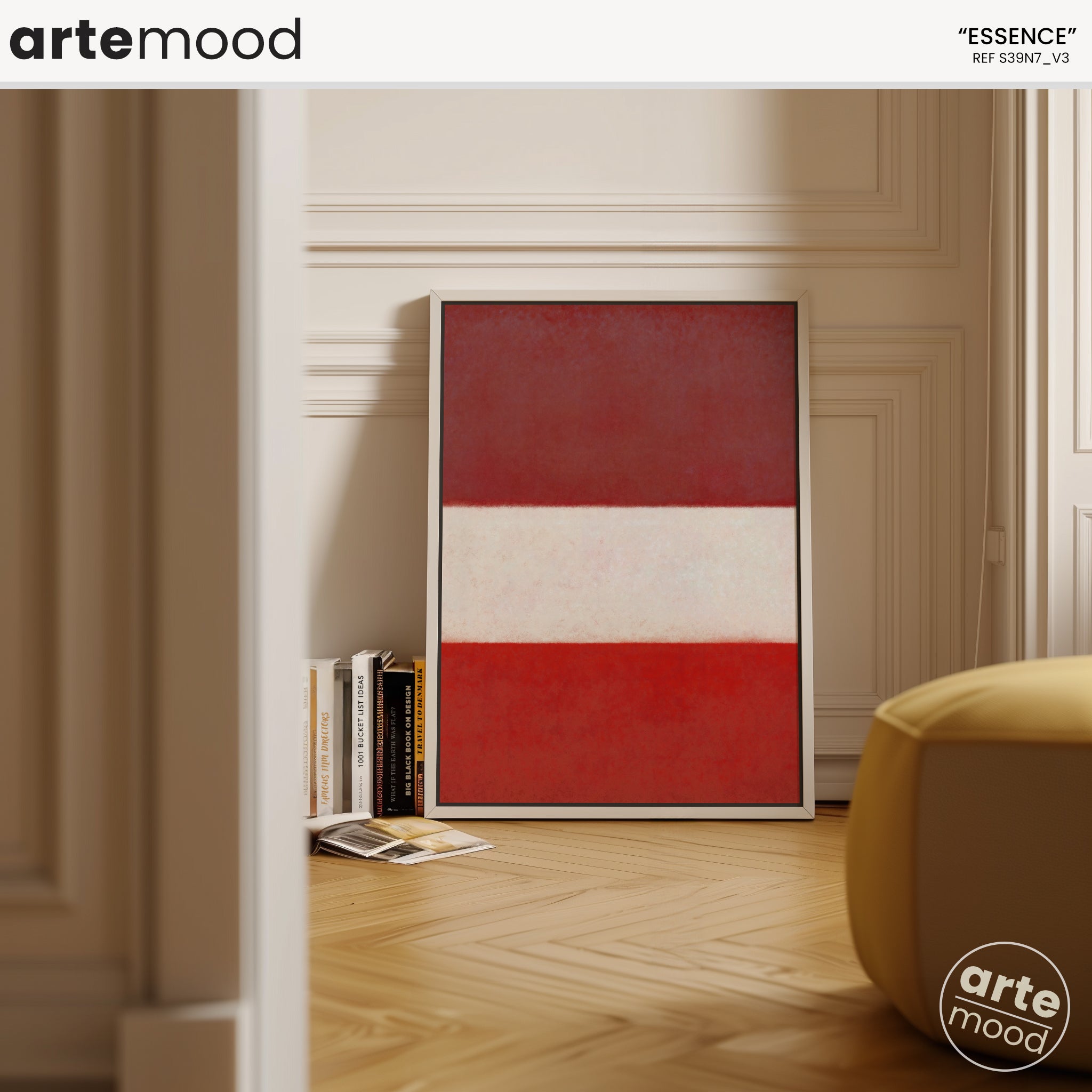 Color Field Artwork Print On Canvas - Minimalist, Zen, Red Tones, Vibrant, Passion