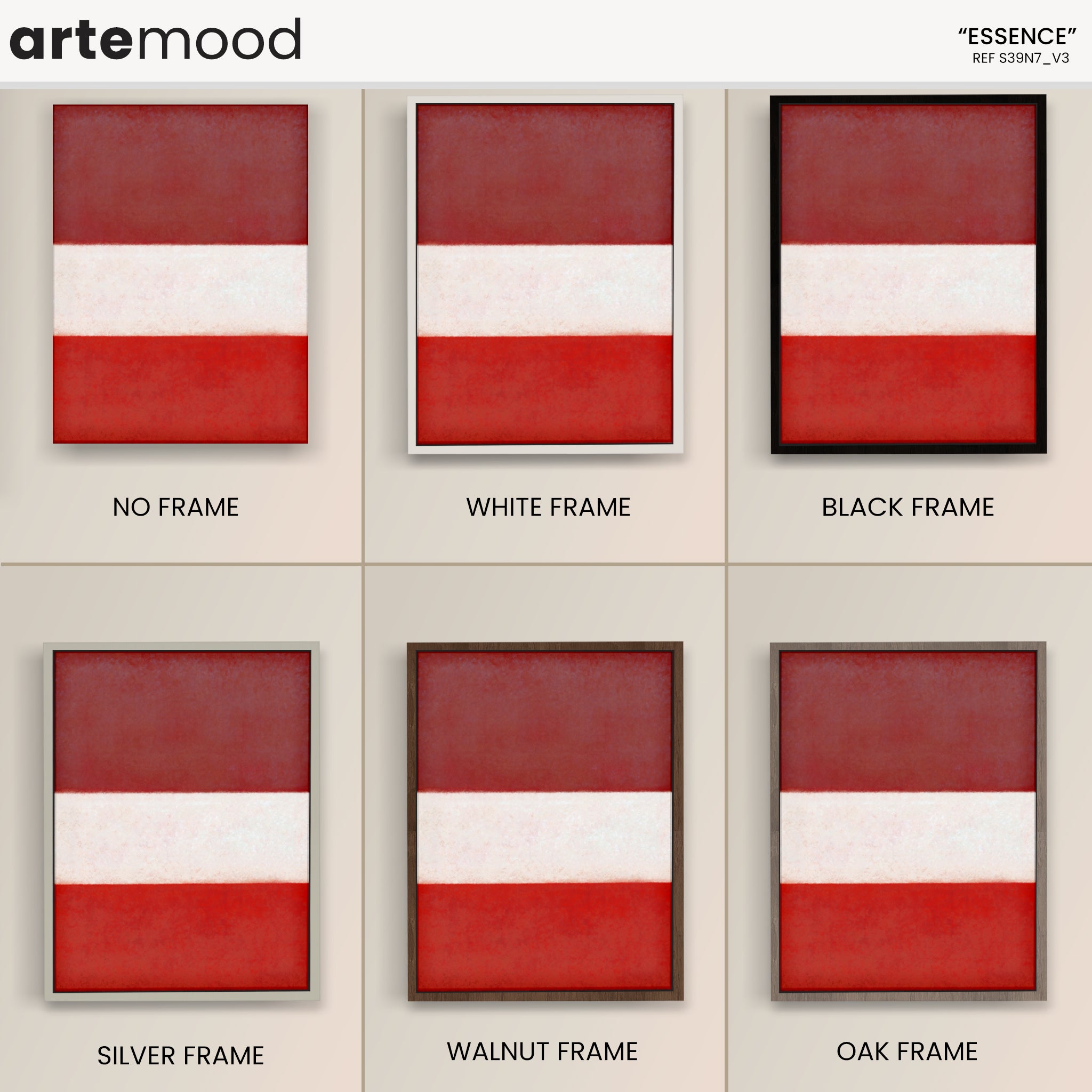 Color Field Artwork Print On Canvas - Minimalist, Zen, Red Tones, Vibrant, Passion