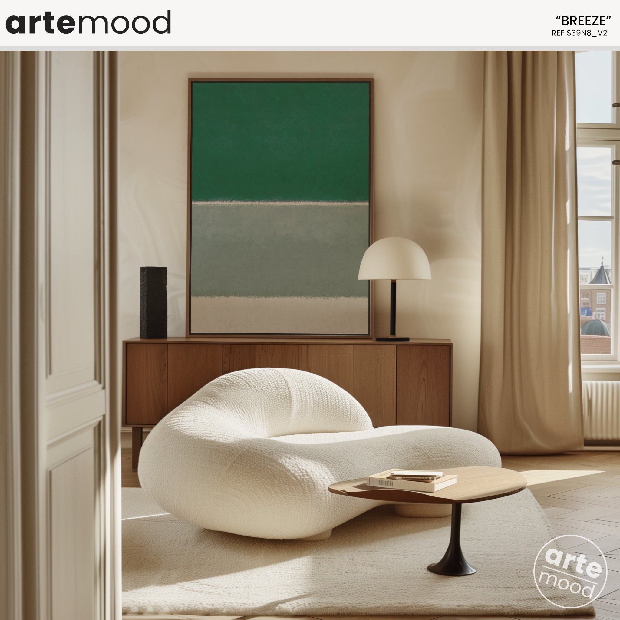 Color Field Artwork Print On Canvas - Minimalist, Zen, Green, White, Nature, Green Art, Eco Wall Art, Sand Dunes, Beach House Wall Decor, Chic Green White Room Wall Art