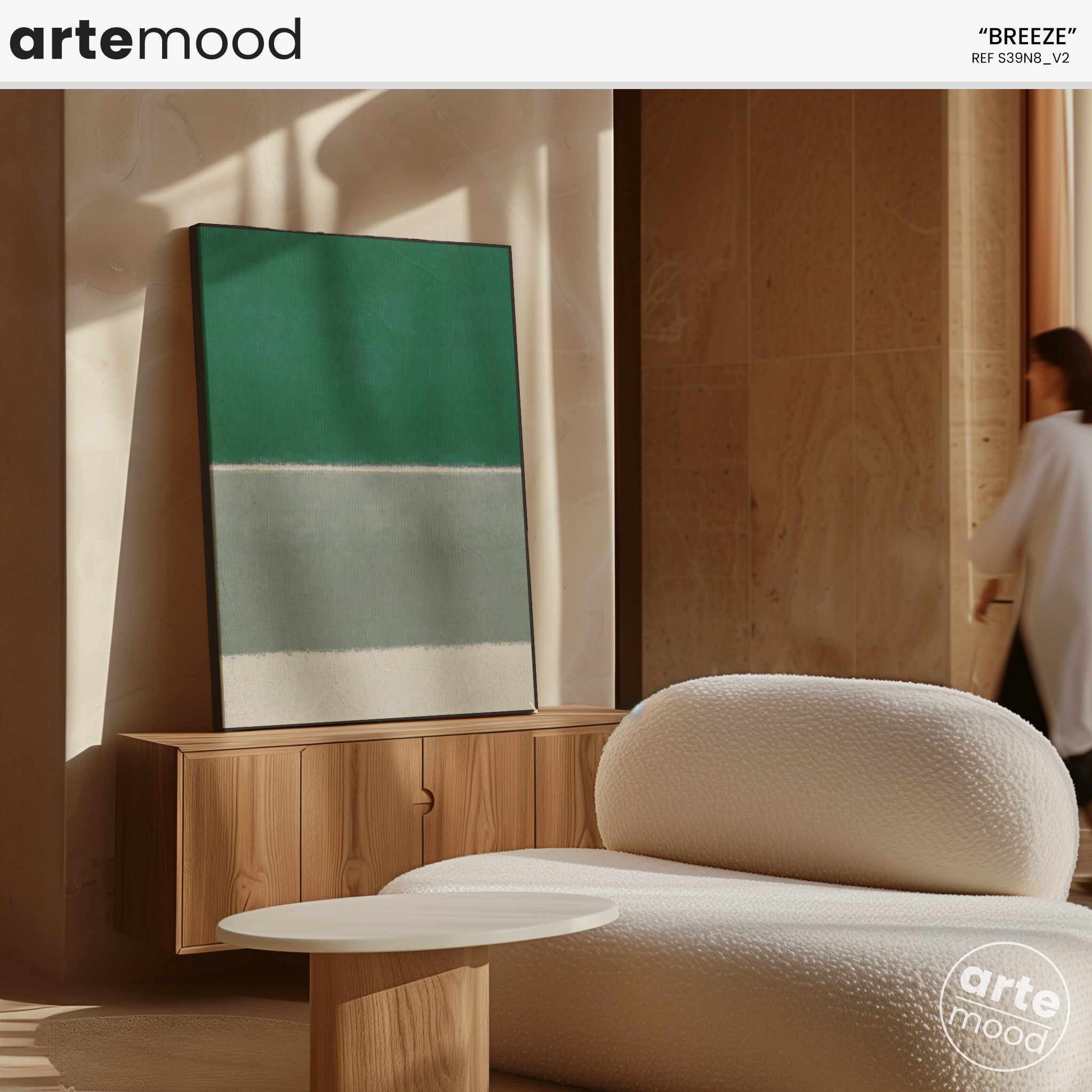 Color Field Artwork Print On Canvas - Minimalist, Zen, Green, White, Nature, Green Art, Eco Wall Art, Sand Dunes, Beach House Wall Decor, Chic Green White Room Wall Art