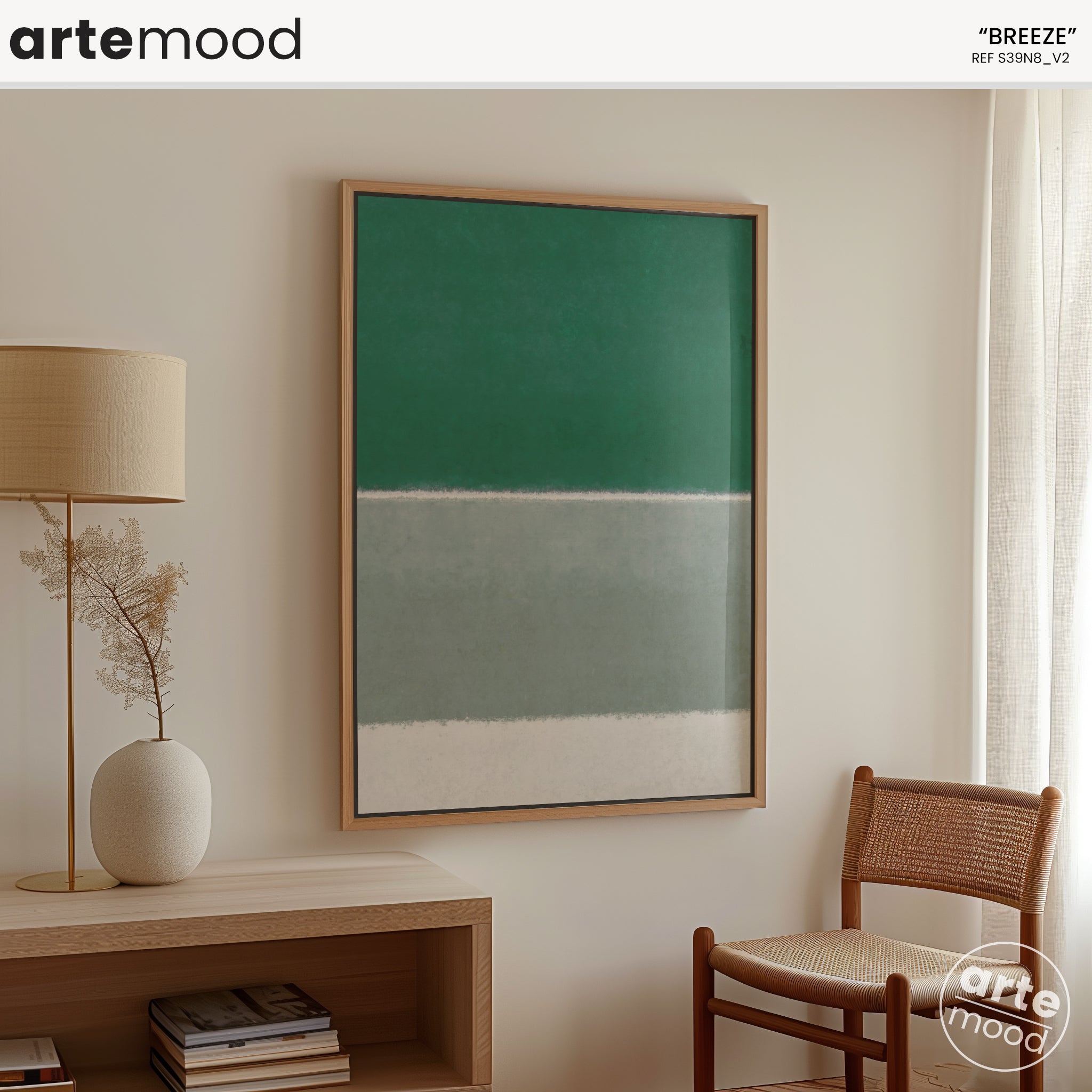 Color Field Artwork Print On Canvas - Minimalist, Zen, Green, White, Nature, Green Art, Eco Wall Art, Sand Dunes, Beach House Wall Decor, Chic Green White Room Wall Art