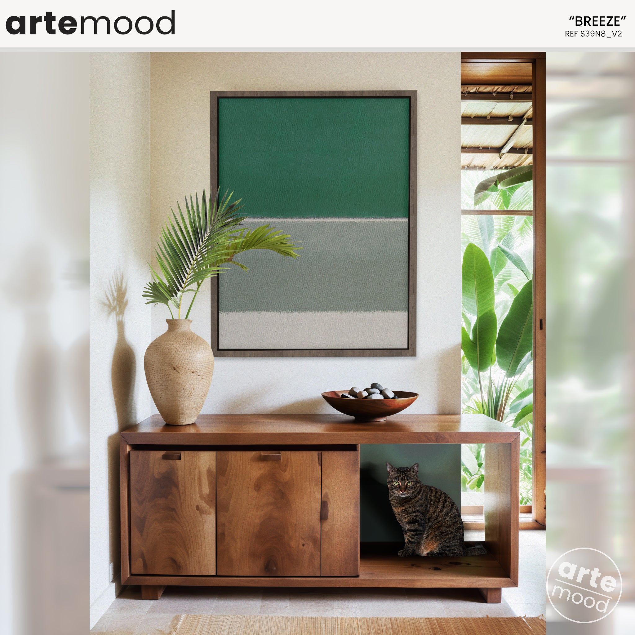 Color Field Artwork Print On Canvas - Minimalist, Zen, Green, White, Nature, Green Art, Eco Wall Art, Sand Dunes, Beach House Wall Decor, Chic Green White Room Wall Art