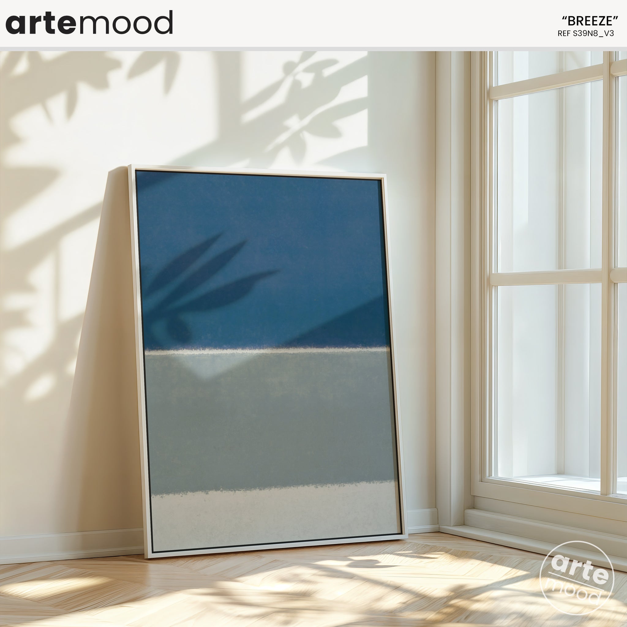 Color Field Artwork Print On Canvas - Minimalist, Zen, Blue, White, Ocean Art, Beach Wall Art, Sand Dunes, Beach House Wall Decor, Wall Art