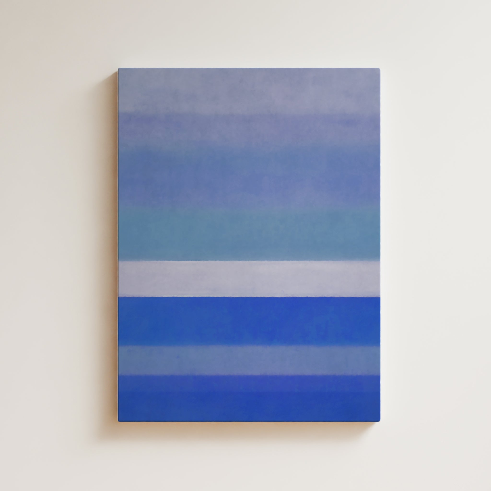Color Field Artwork Print On Canvas - Minimalist, Zen, Blue, White, Minimal Rothko Style Wall Art