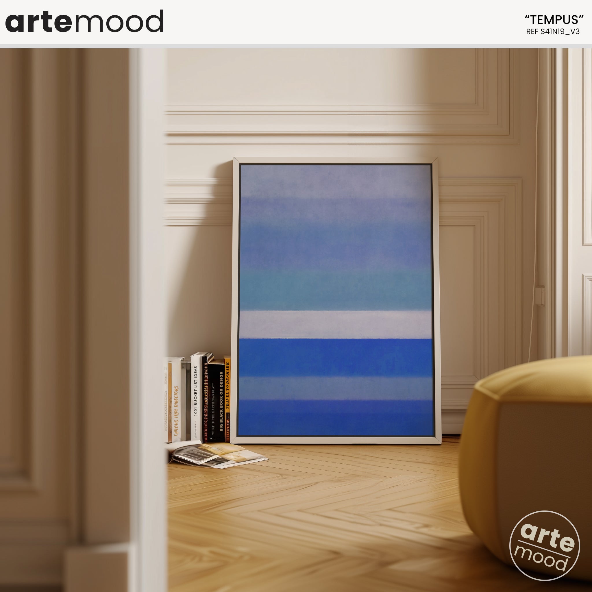 Color Field Artwork Print On Canvas - Minimalist, Zen, Blue, White, Minimal Rothko Style Wall Art