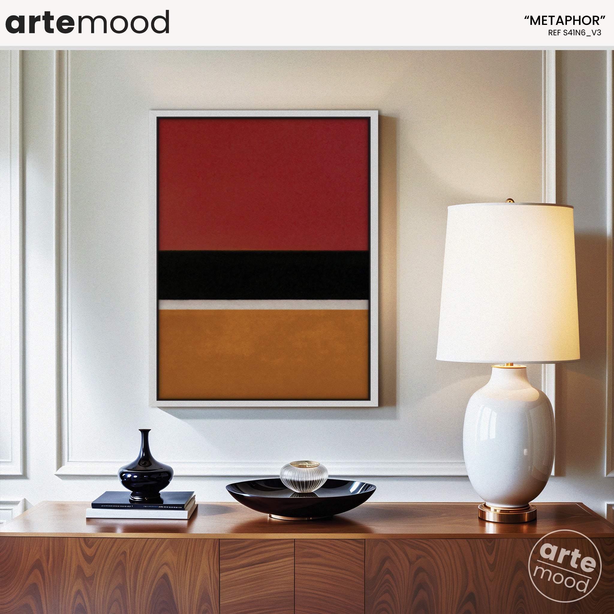 Color Field Artwork Print On Canvas - Minimalist, Zen, Red. Cherry, Orange, Black, Contemporary, Chic Art