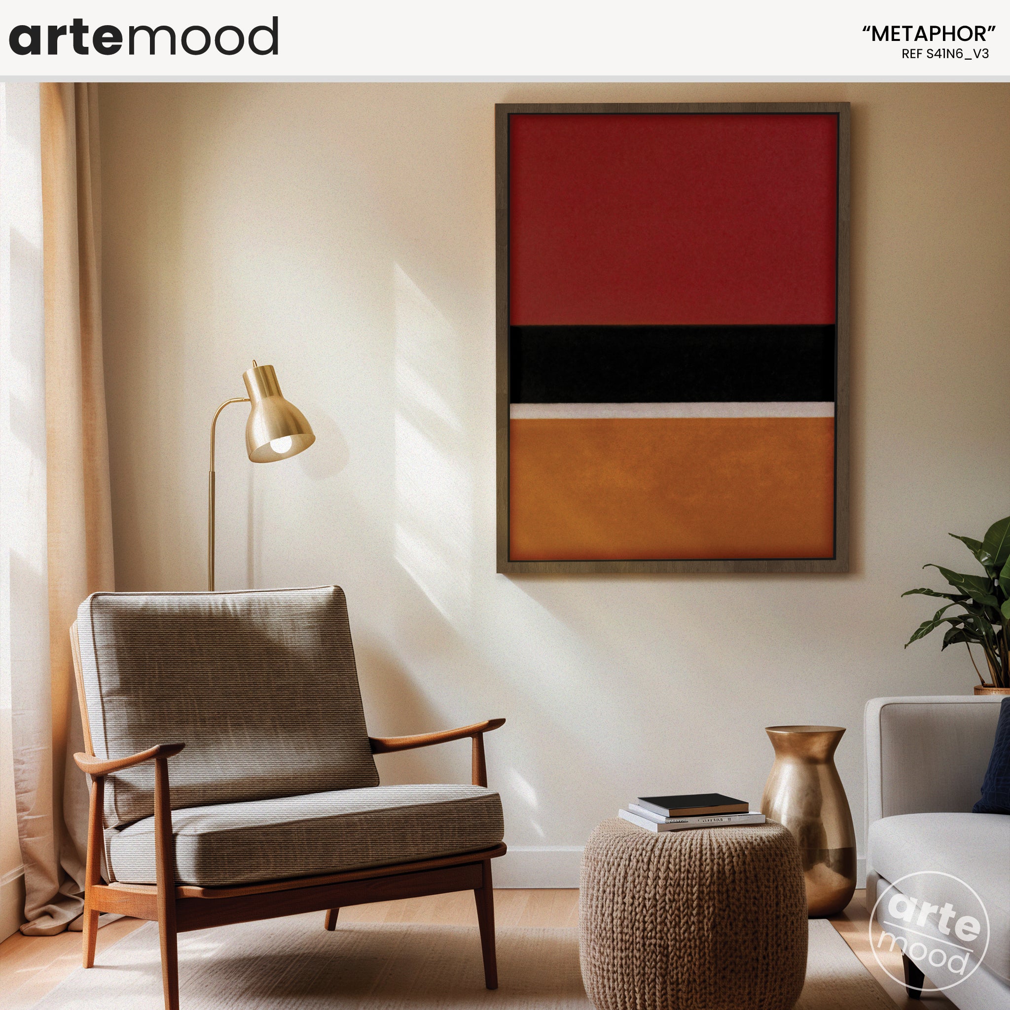 Color Field Artwork Print On Canvas - Minimalist, Zen, Red. Cherry, Orange, Black, Contemporary, Chic Art