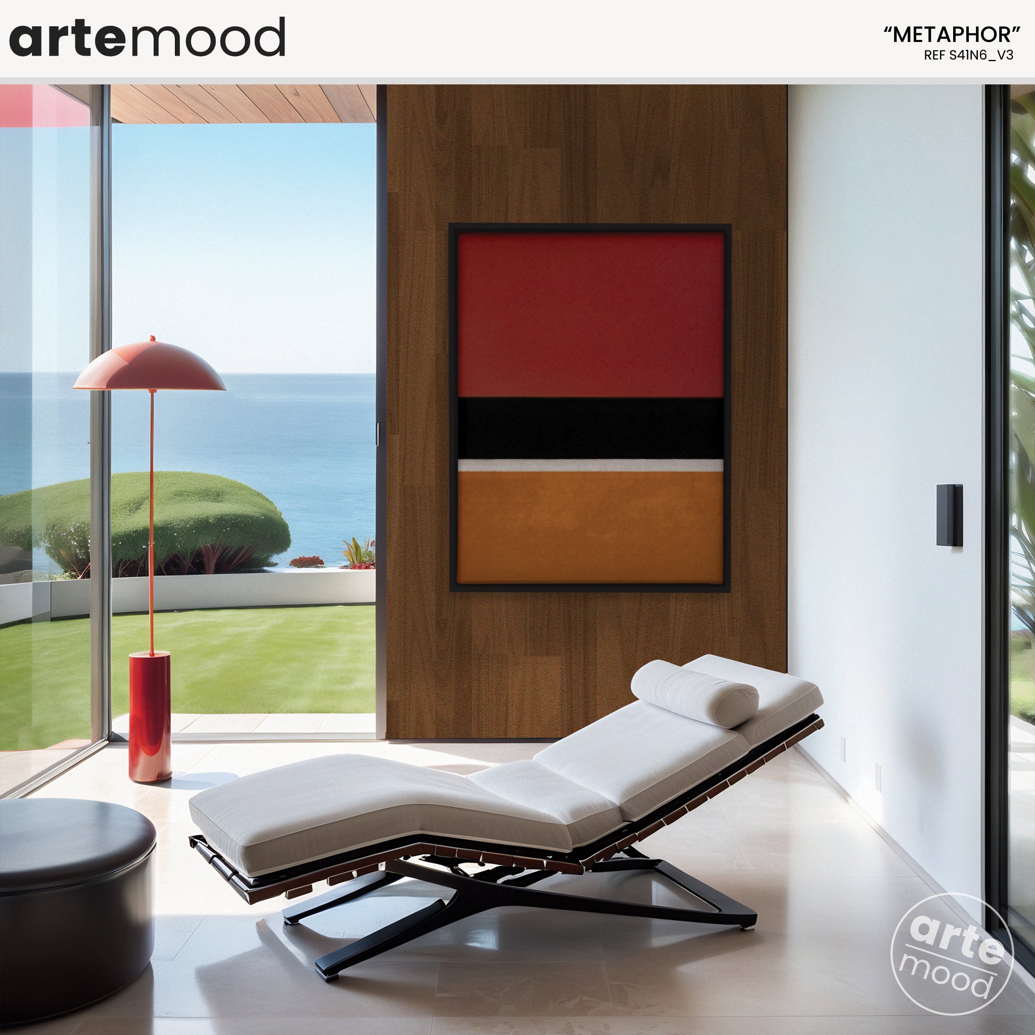 Color Field Artwork Print On Canvas - Minimalist, Zen, Red. Cherry, Orange, Black, Contemporary, Chic Art