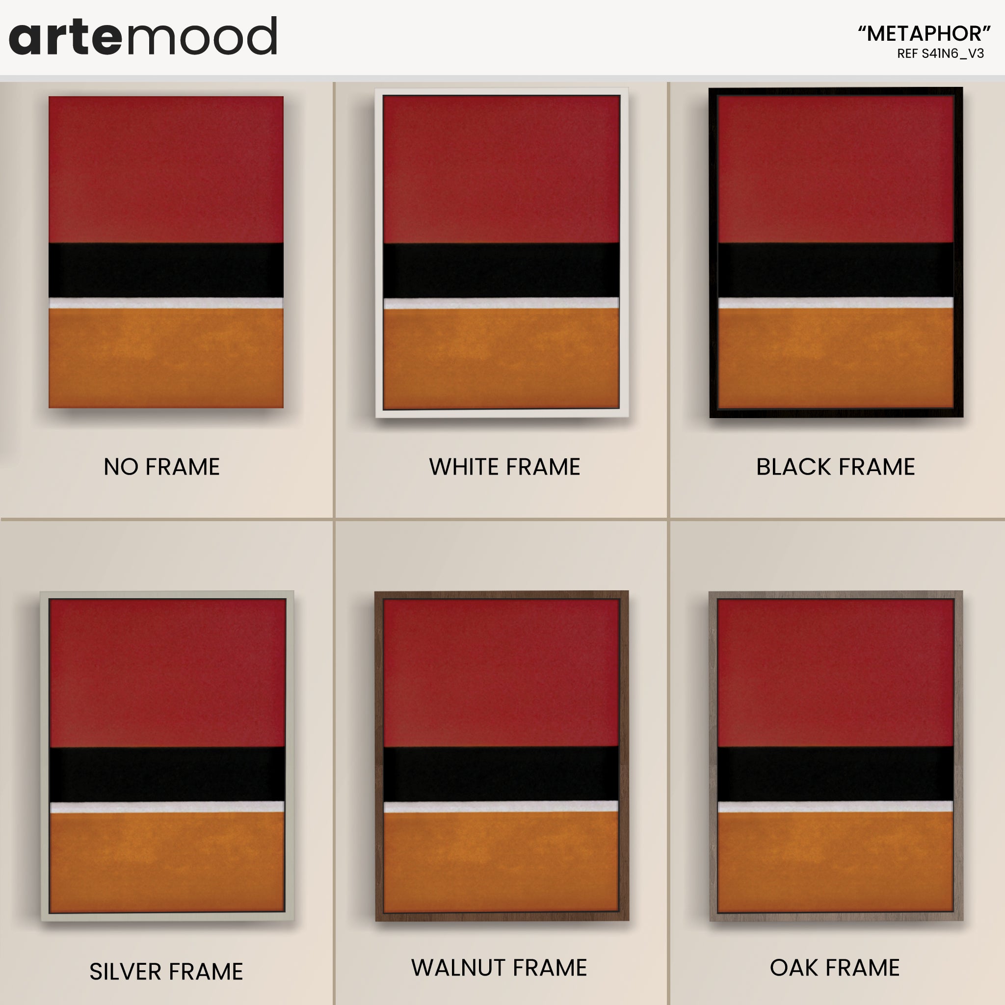 Color Field Artwork Print On Canvas - Minimalist, Zen, Red. Cherry, Orange, Black, Contemporary, Chic Art