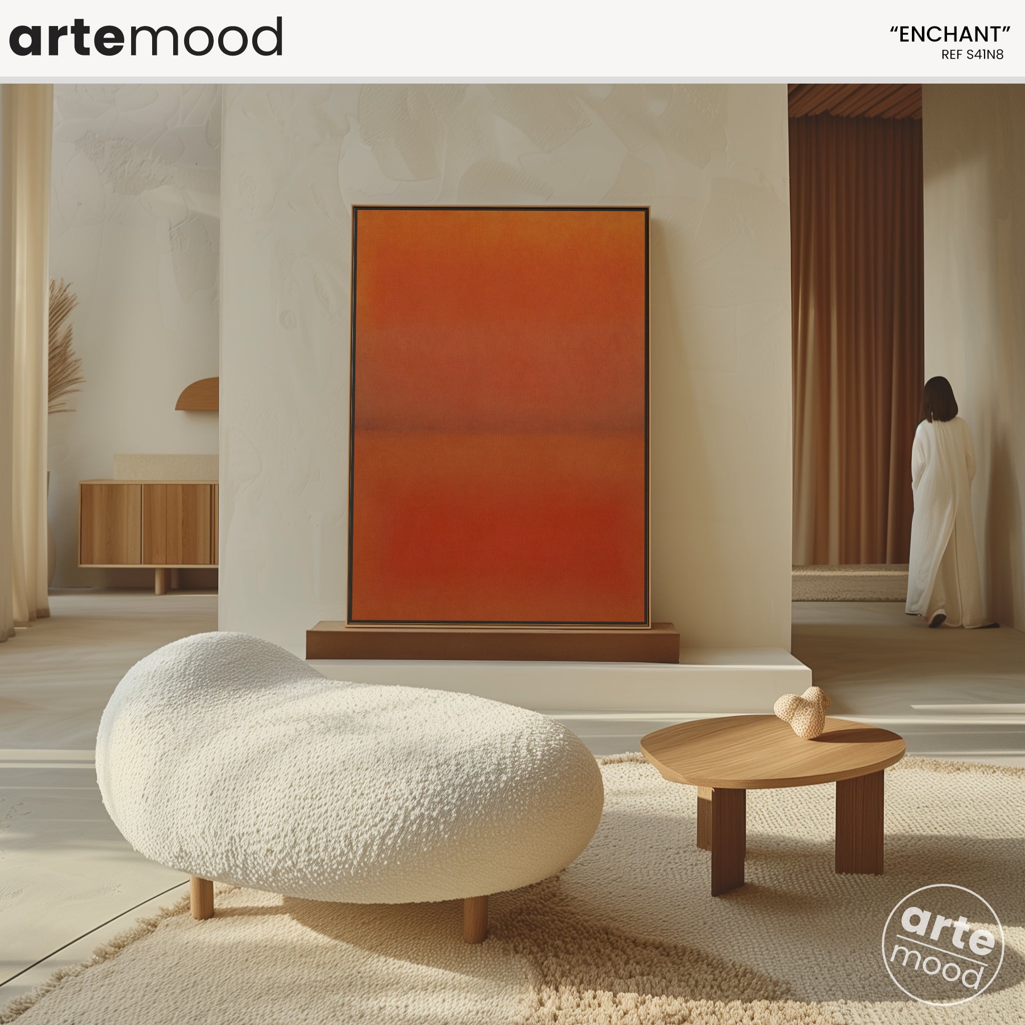 Color Field Artwork Print On Canvas - Minimalist, Zen, Orange, Sunset, Vibrant, Rothko Style Wall Art Minimal Orange