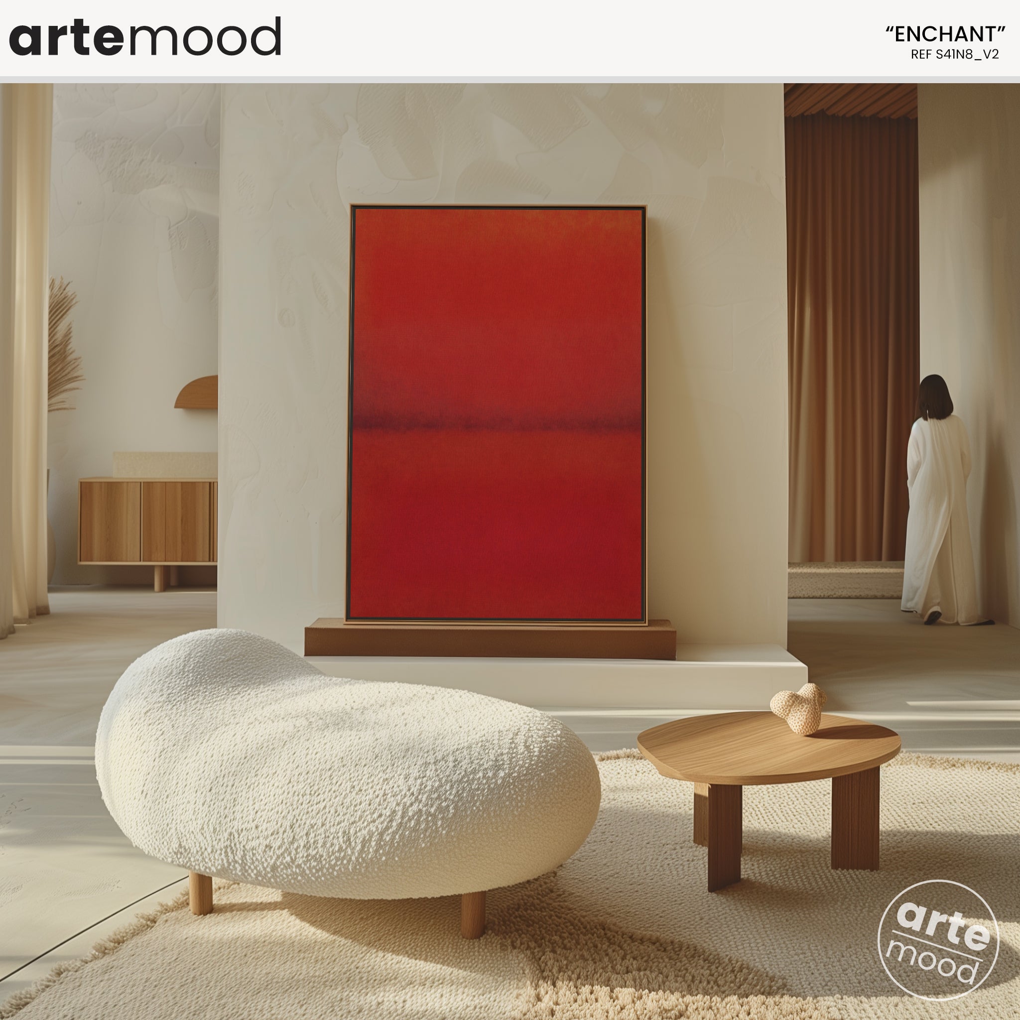 Color Field Artwork Print On Canvas - Minimalist, Zen, Red, Vibrant, Energetic, Powerful Wall Art Print Decor