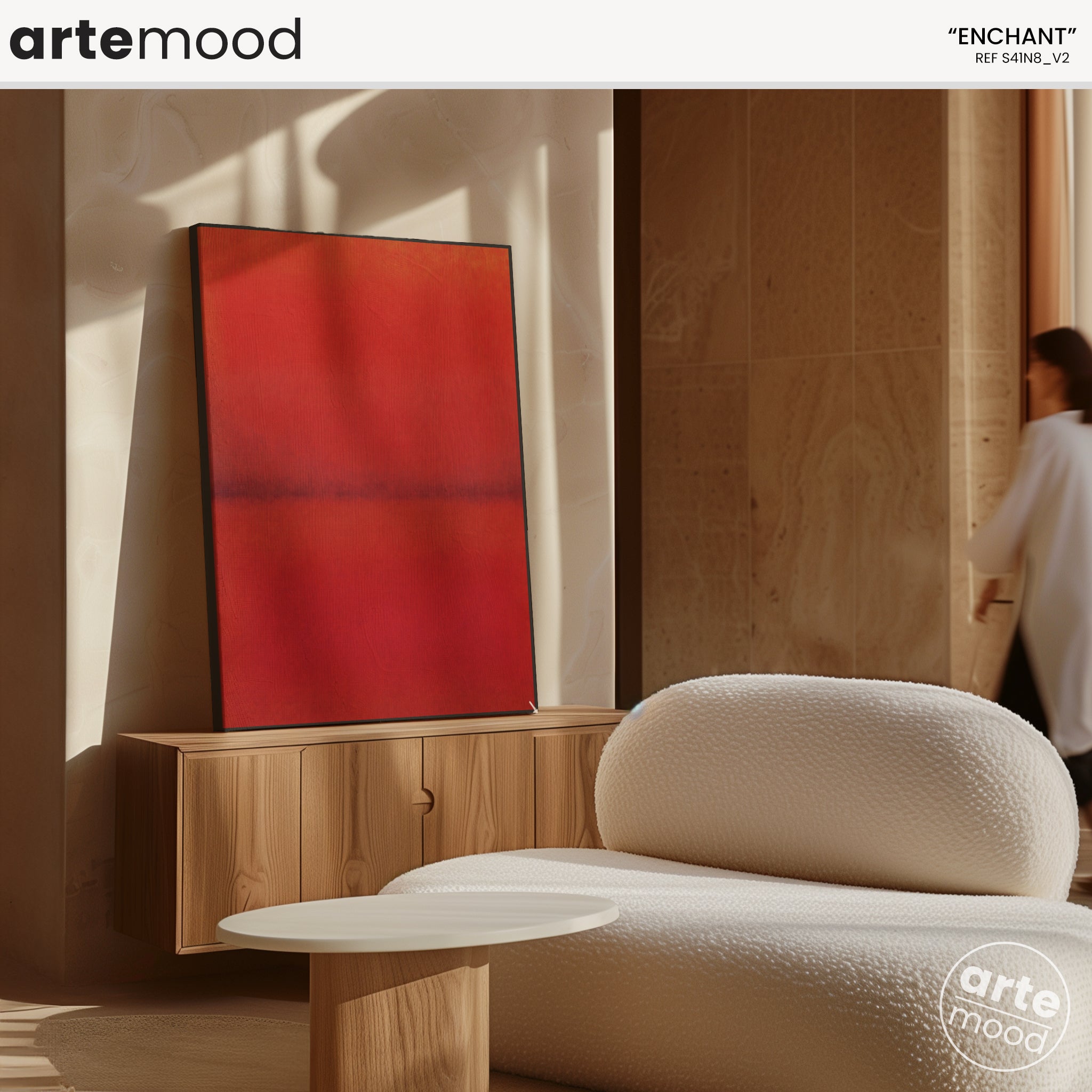 Color Field Artwork Print On Canvas - Minimalist, Zen, Red, Vibrant, Energetic, Powerful Wall Art Print Decor