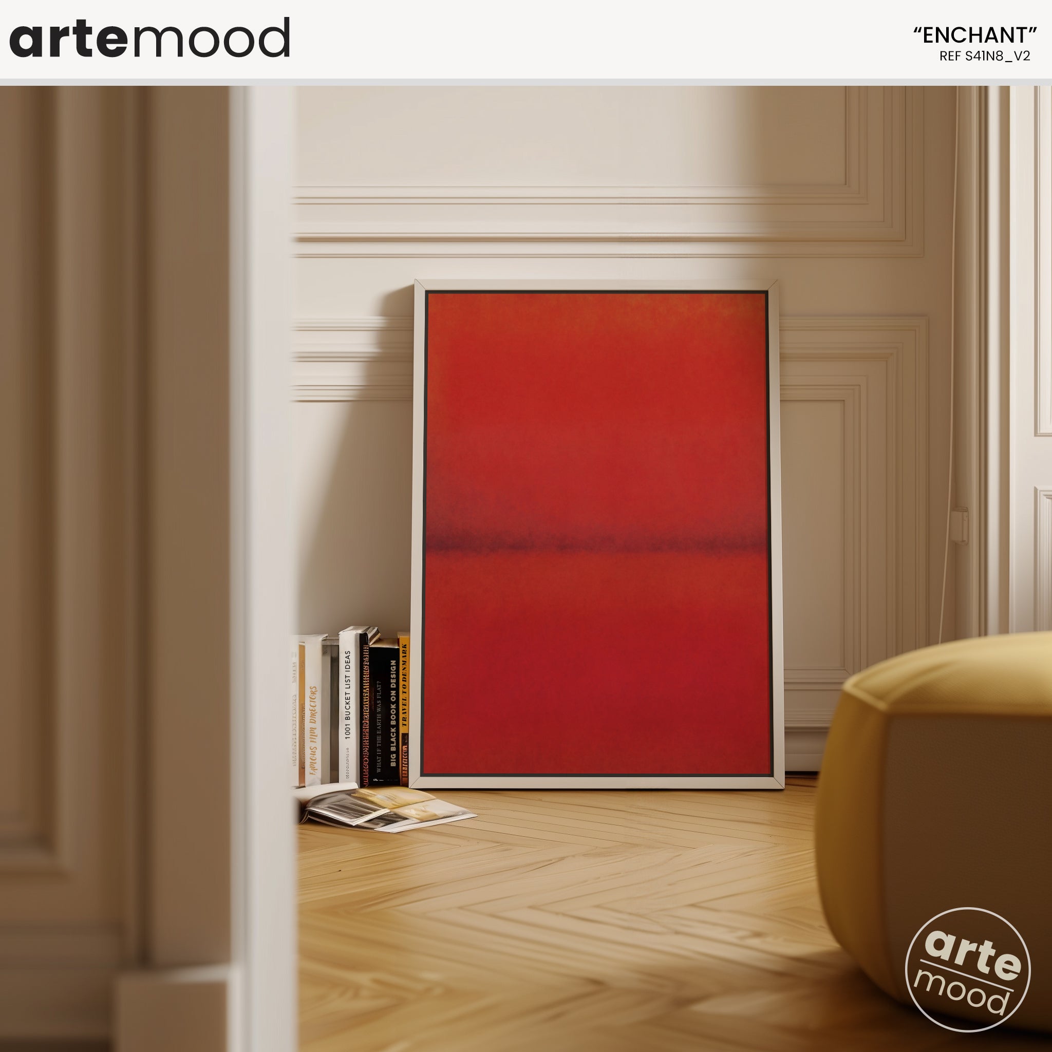 Color Field Artwork Print On Canvas - Minimalist, Zen, Red, Vibrant, Energetic, Powerful Wall Art Print Decor