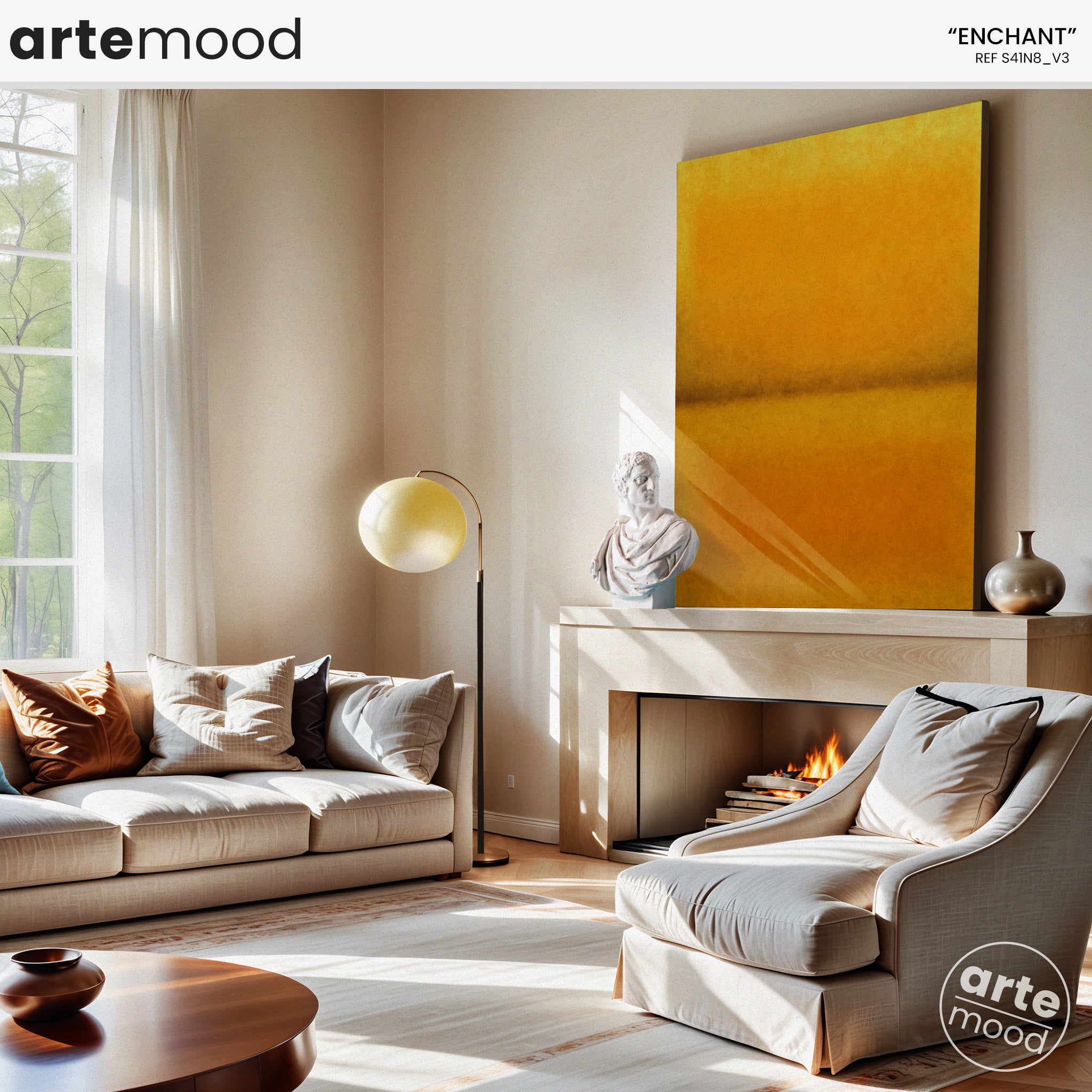 Color Field Artwork Print On Canvas - Minimalist, Zen, Sunset, Sunny Art, Sunshine Art, Yellow Rothko Style Wall Art Canvas