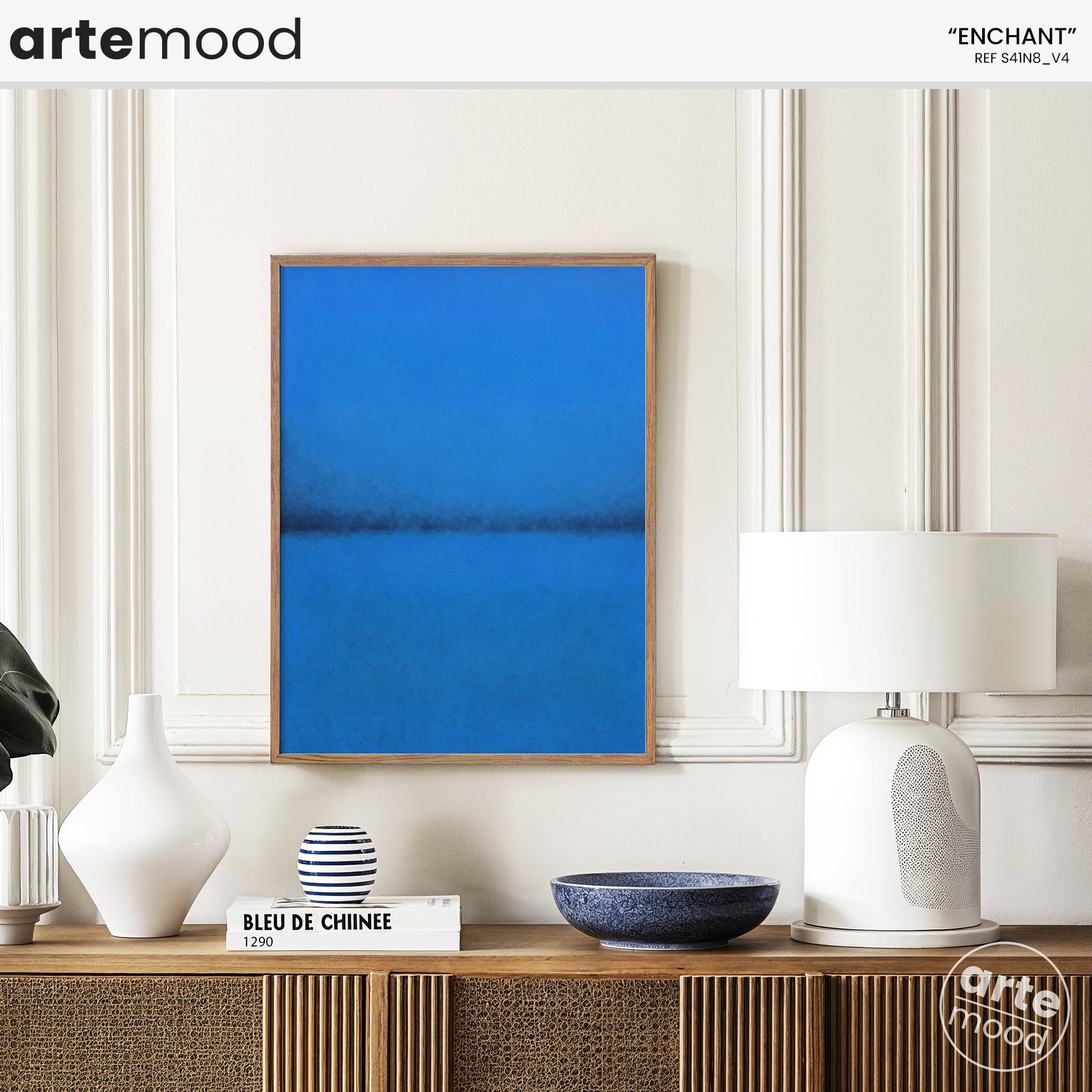 Color Field Artwork Print On Canvas - Minimalist, Zen, Blue Color, Ocean, Beach, Sea, Tranquil, Relax