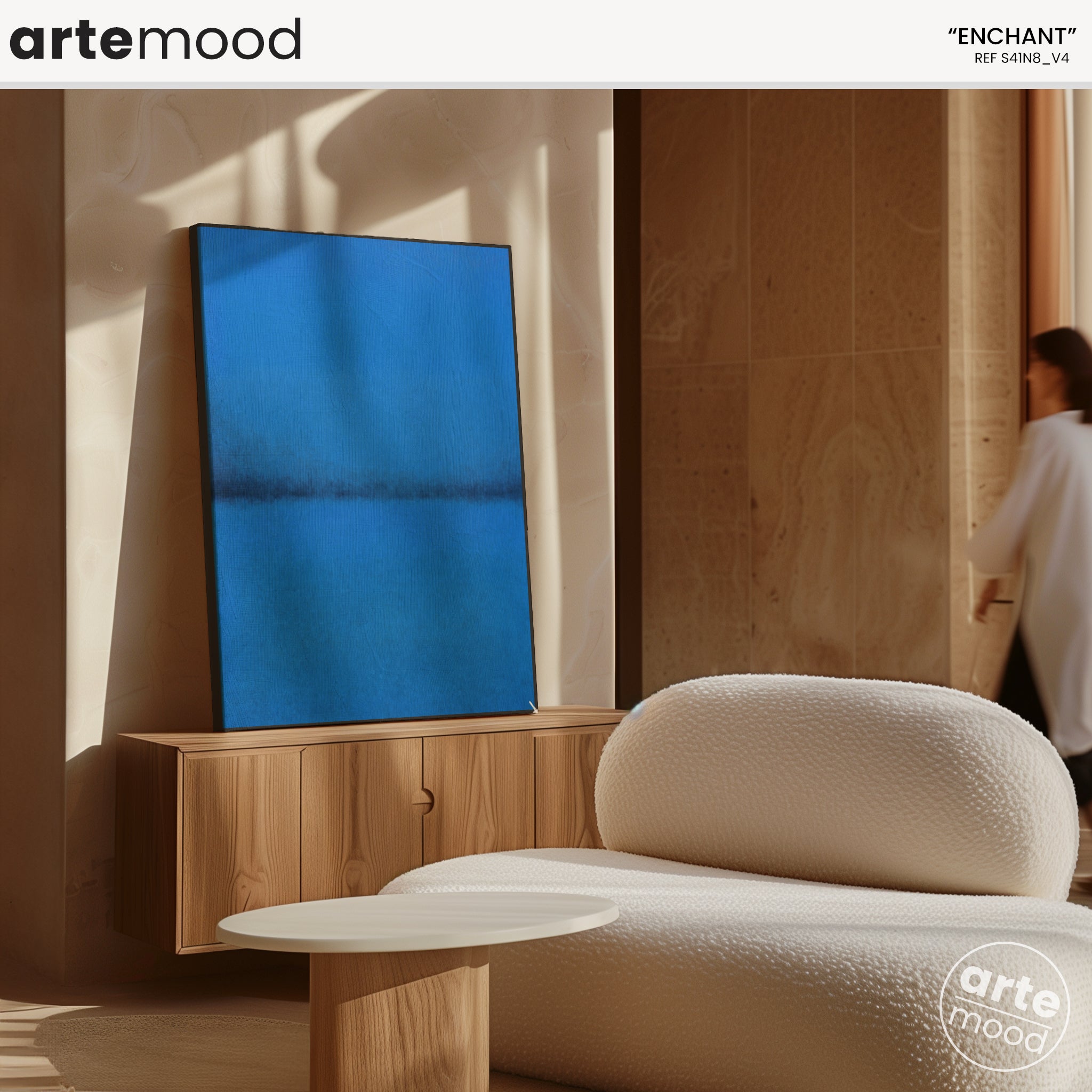 Color Field Artwork Print On Canvas - Minimalist, Zen, Blue Color, Ocean, Beach, Sea, Tranquil, Relax