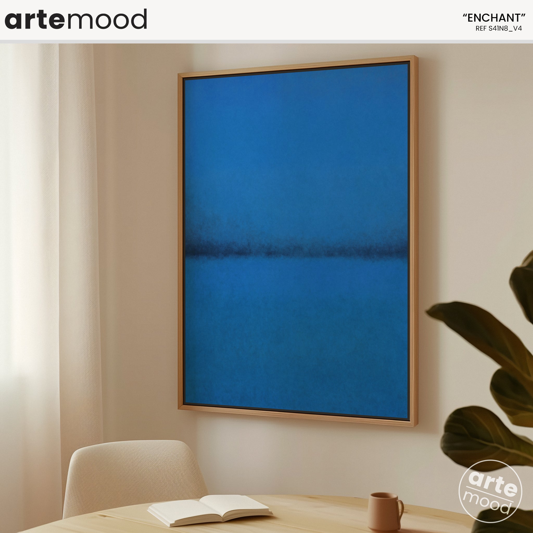 Color Field Artwork Print On Canvas - Minimalist, Zen, Blue Color, Ocean, Beach, Sea, Tranquil, Relax