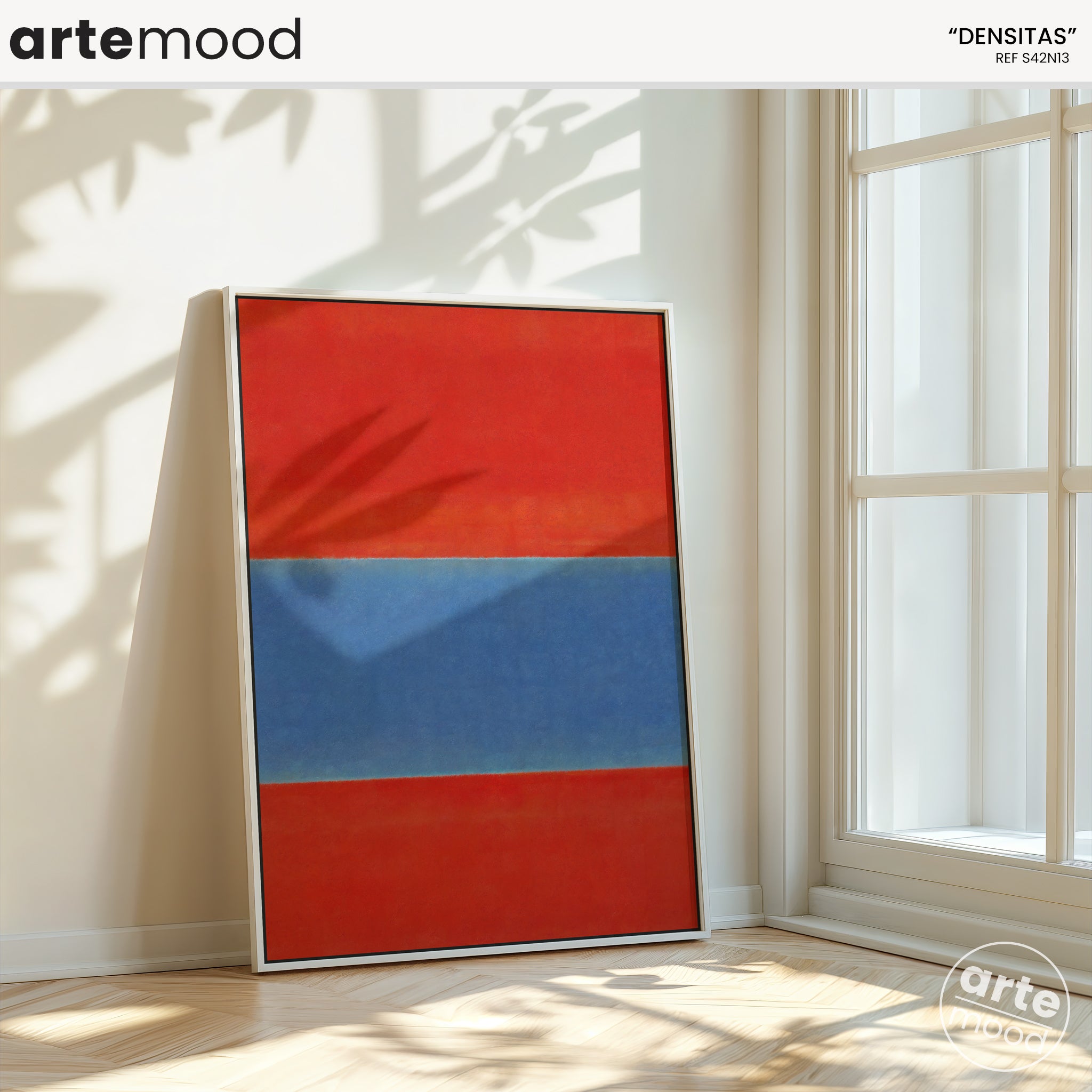 Color Field Artwork Print On Canvas - Minimalist, Zen, Red, Blue, Vibrant, Energetic