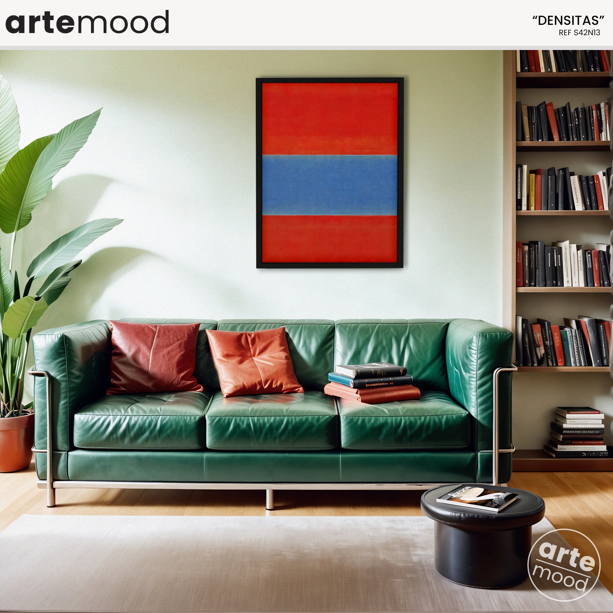 Color Field Artwork Print On Canvas - Minimalist, Zen, Red, Blue, Vibrant, Energetic