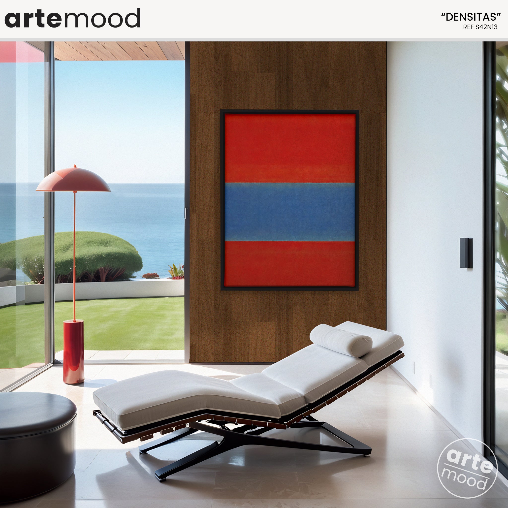 Color Field Artwork Print On Canvas - Minimalist, Zen, Red, Blue, Vibrant, Energetic