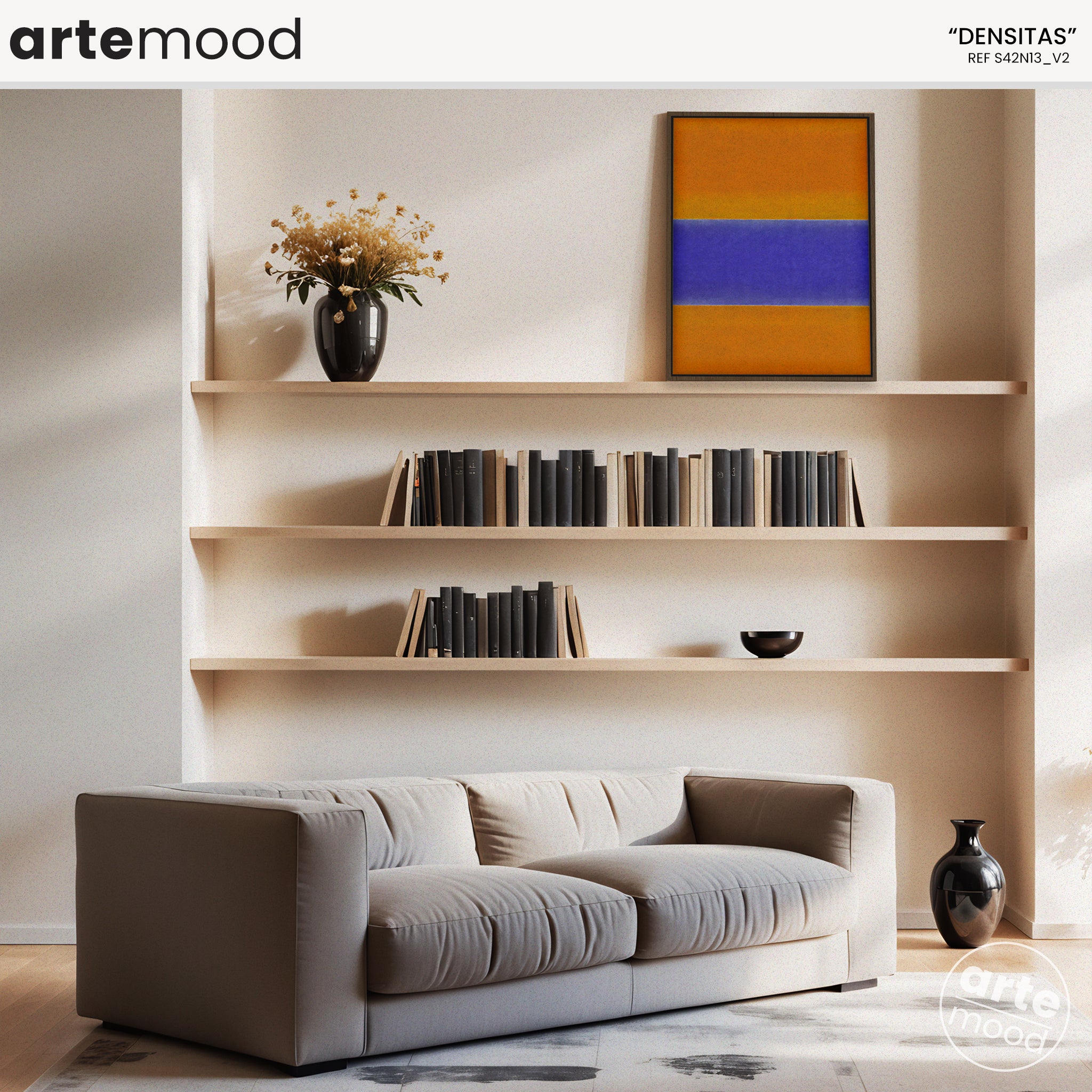 Color Field Artwork Print On Canvas - Minimalist, Zen, Orange, Violet, Rothko Style Wall Art