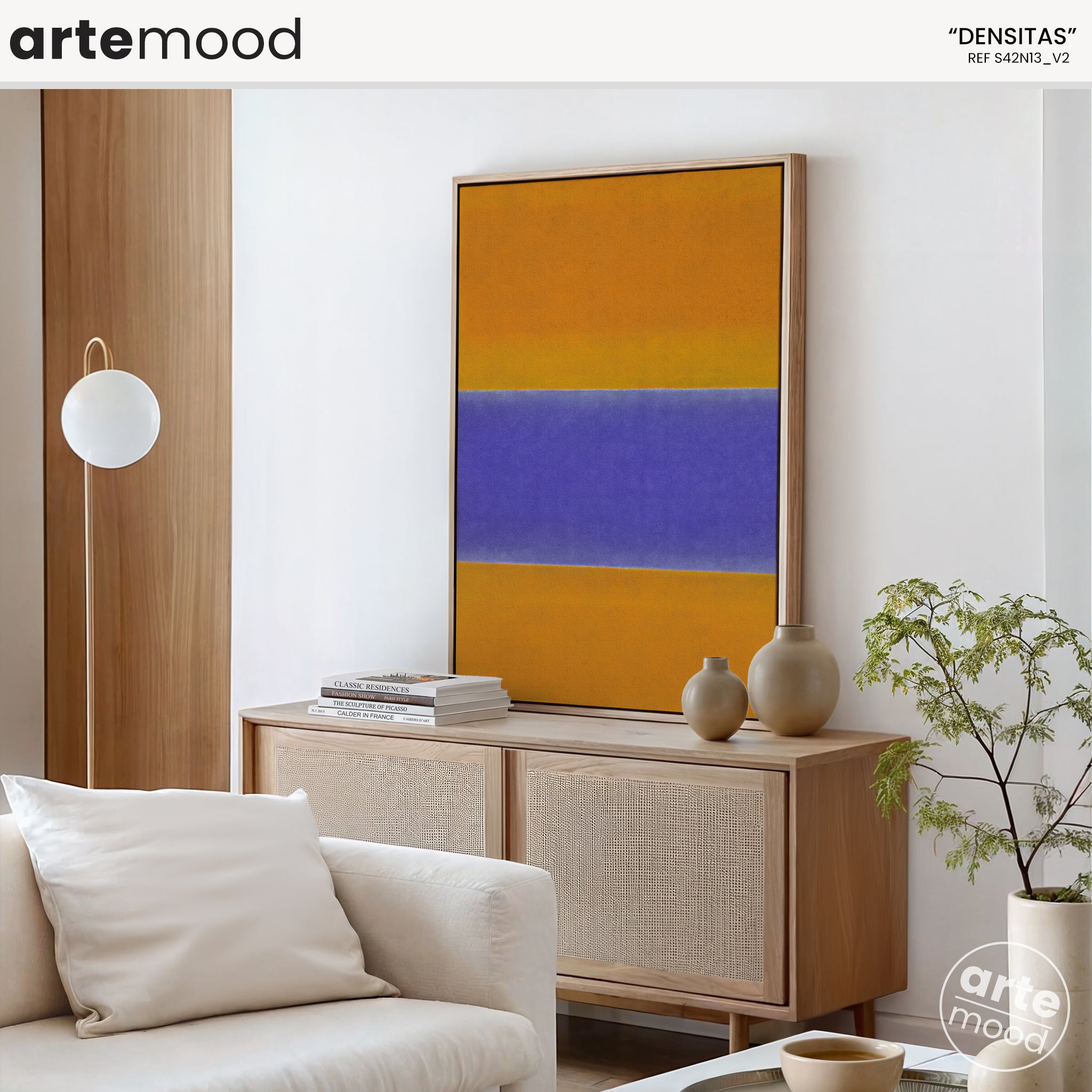 Color Field Artwork Print On Canvas - Minimalist, Zen, Orange, Violet, Rothko Style Wall Art