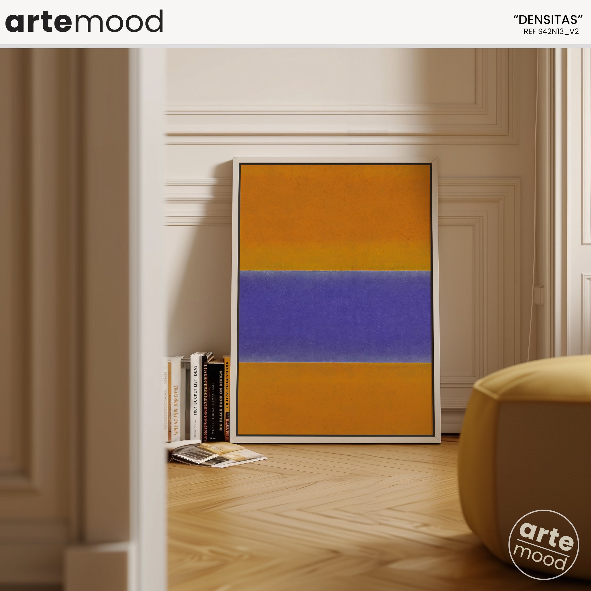 Color Field Artwork Print On Canvas - Minimalist, Zen, Orange, Violet, Rothko Style Wall Art