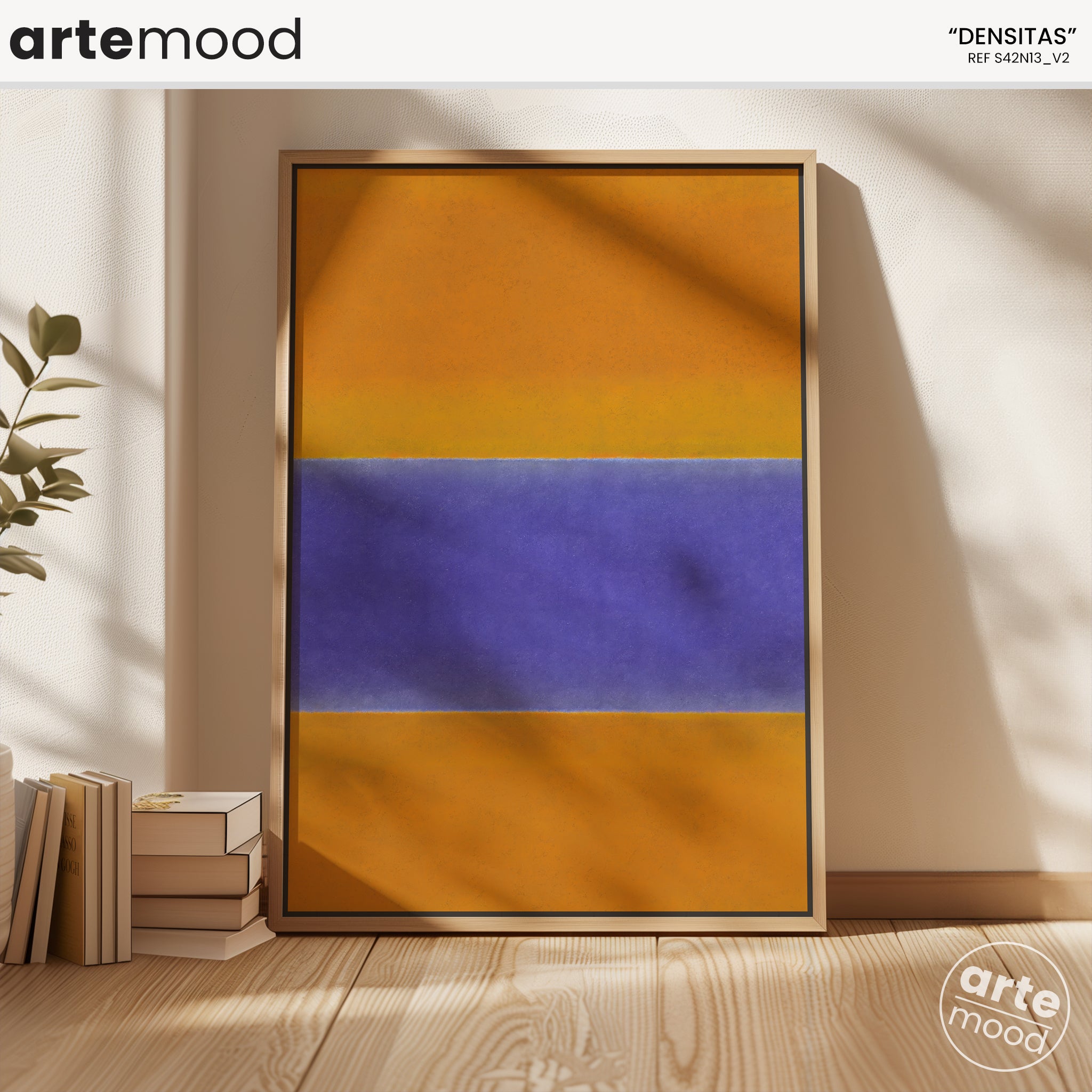 Color Field Artwork Print On Canvas - Minimalist, Zen, Orange, Violet, Rothko Style Wall Art