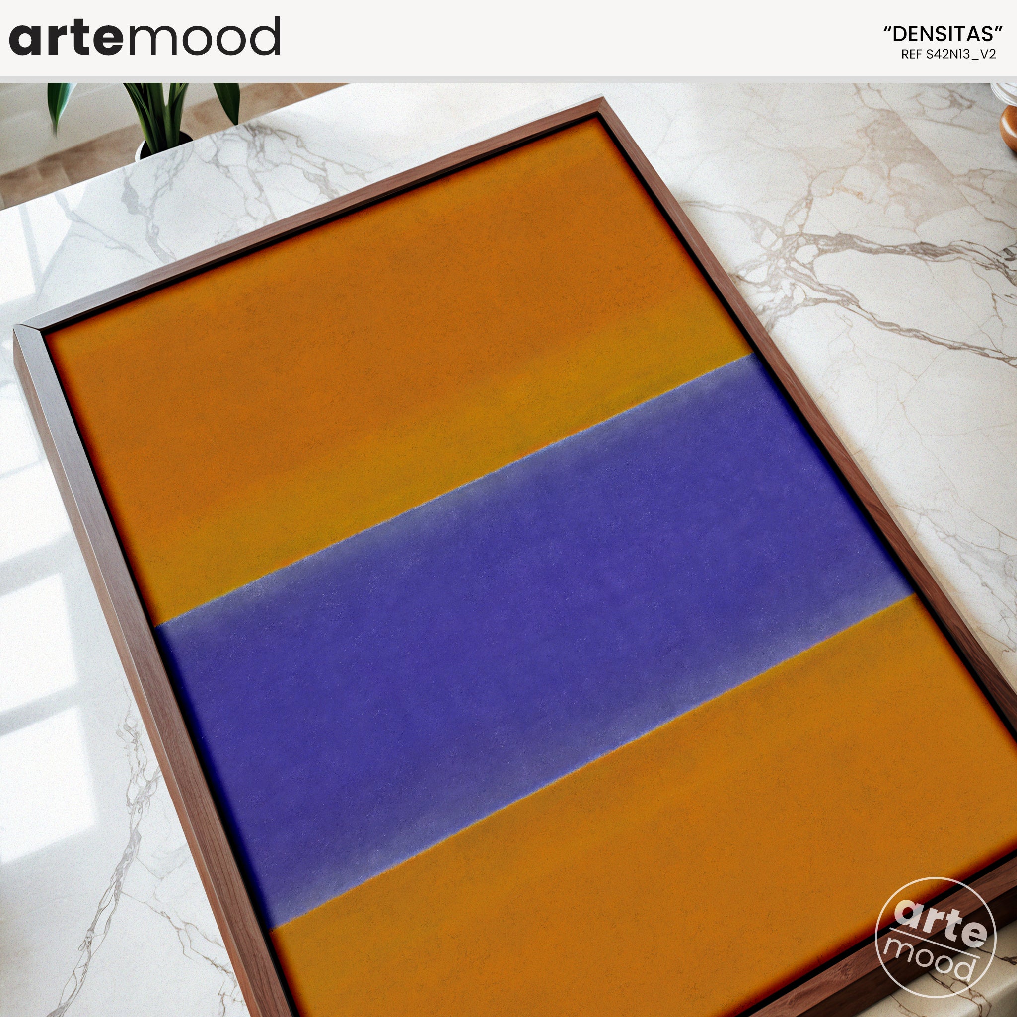 Color Field Artwork Print On Canvas - Minimalist, Zen, Orange, Violet, Rothko Style Wall Art